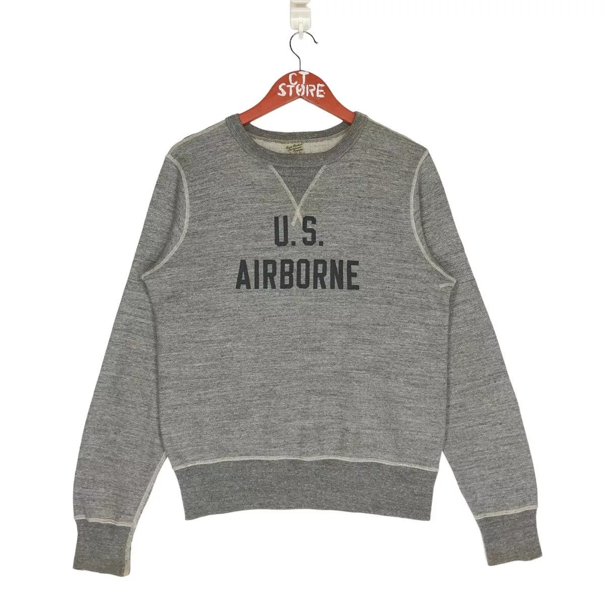 Buzz Rickson's Sweatshirts Hoodies Buzz Rickson's × Toyo Enterprises Vintage U.S. Airborne Wings Sweatshirt Crewneck Big Logo Gray