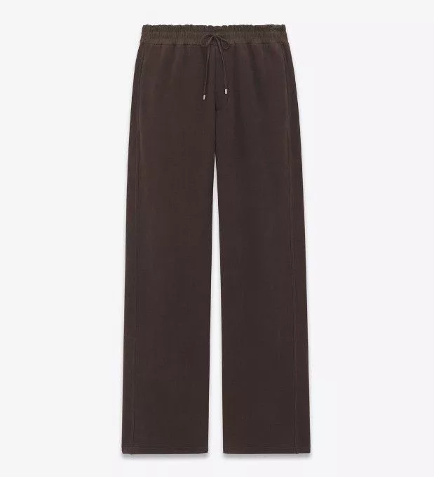 Saint Laurent Paris Sweatpants Joggers Saint Laurent Paris o1s1wg110624 Wide-Leg Sweatpants & Joggers Fleece in Brown