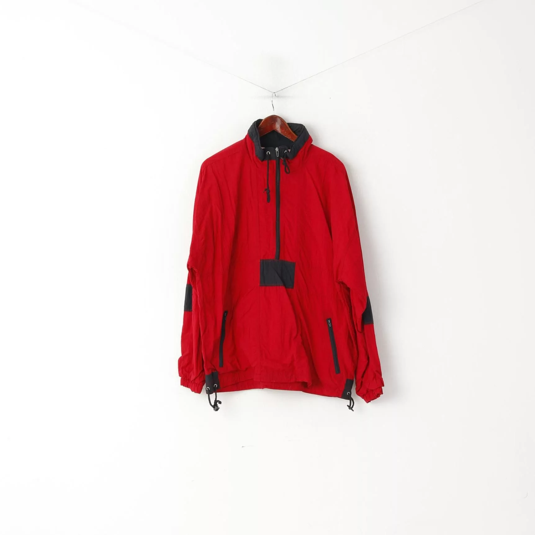 Vintage Light Jackets Marcel Clair Men M Pullover Jacket Red Nylon Vintage 5826