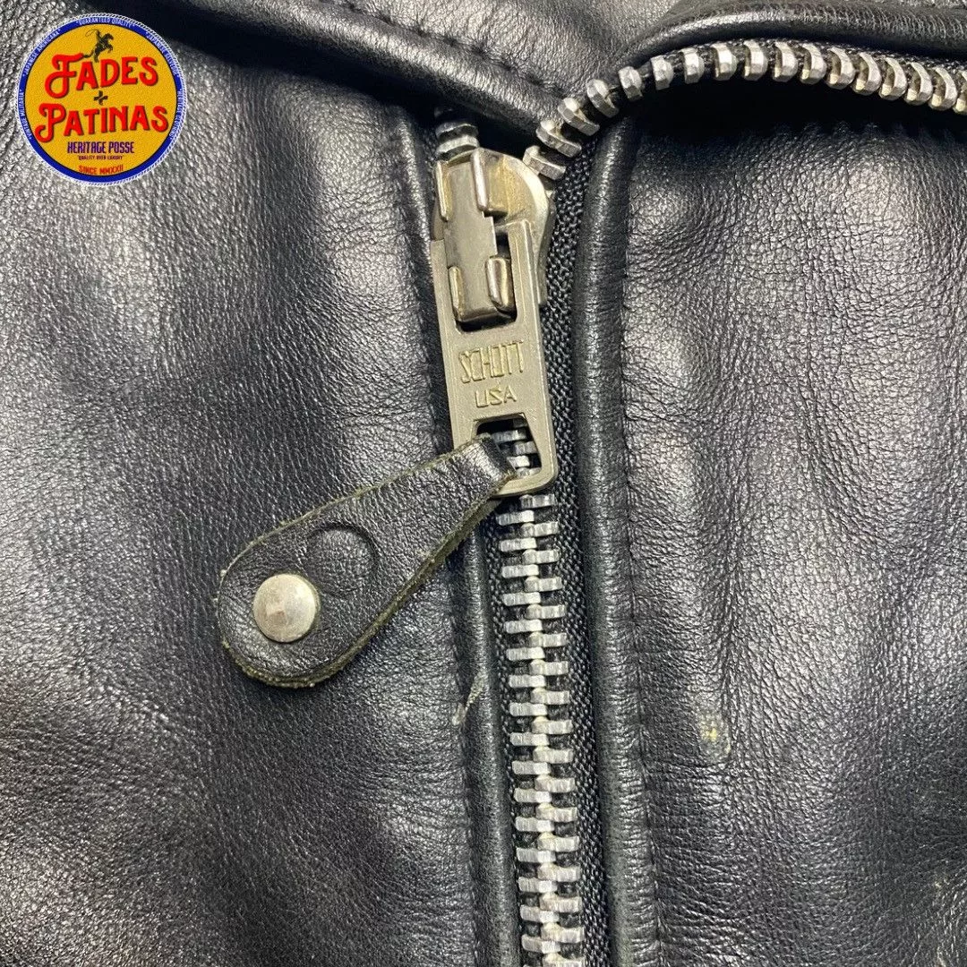 Schott Leather Jackets Schott × Vintage Schott Perfecto 613 One Star Leather Jacket Late Black