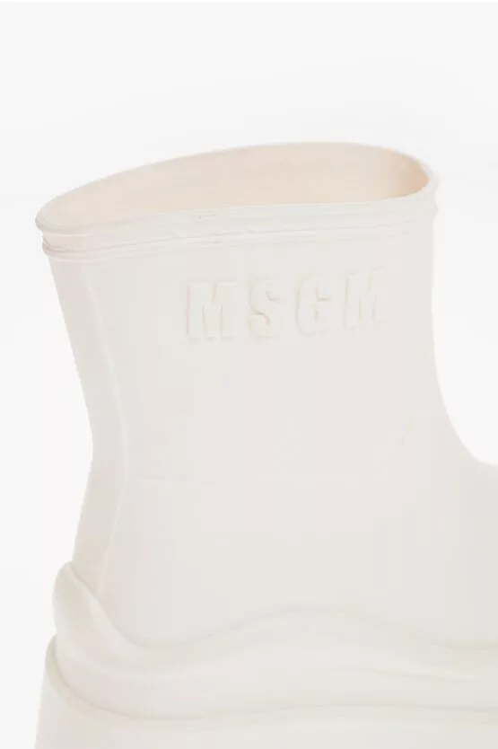 MSGM Boots MSGM og1mm0724 Carrion Sole Rubber Boots in White