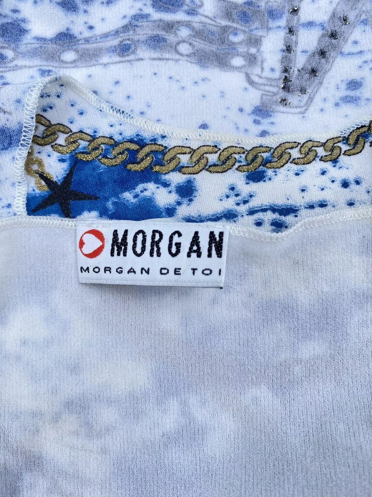 Morgano Blouses Morgano Morgan Y2K printed top Blue