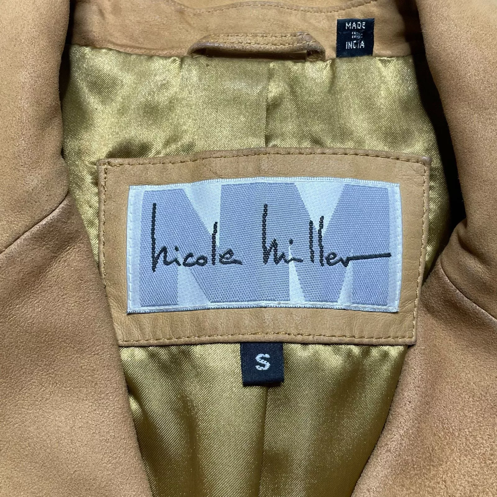 Nicole Miller Jackets Nicole Miller Genuine Leather Suede Blazer Brown