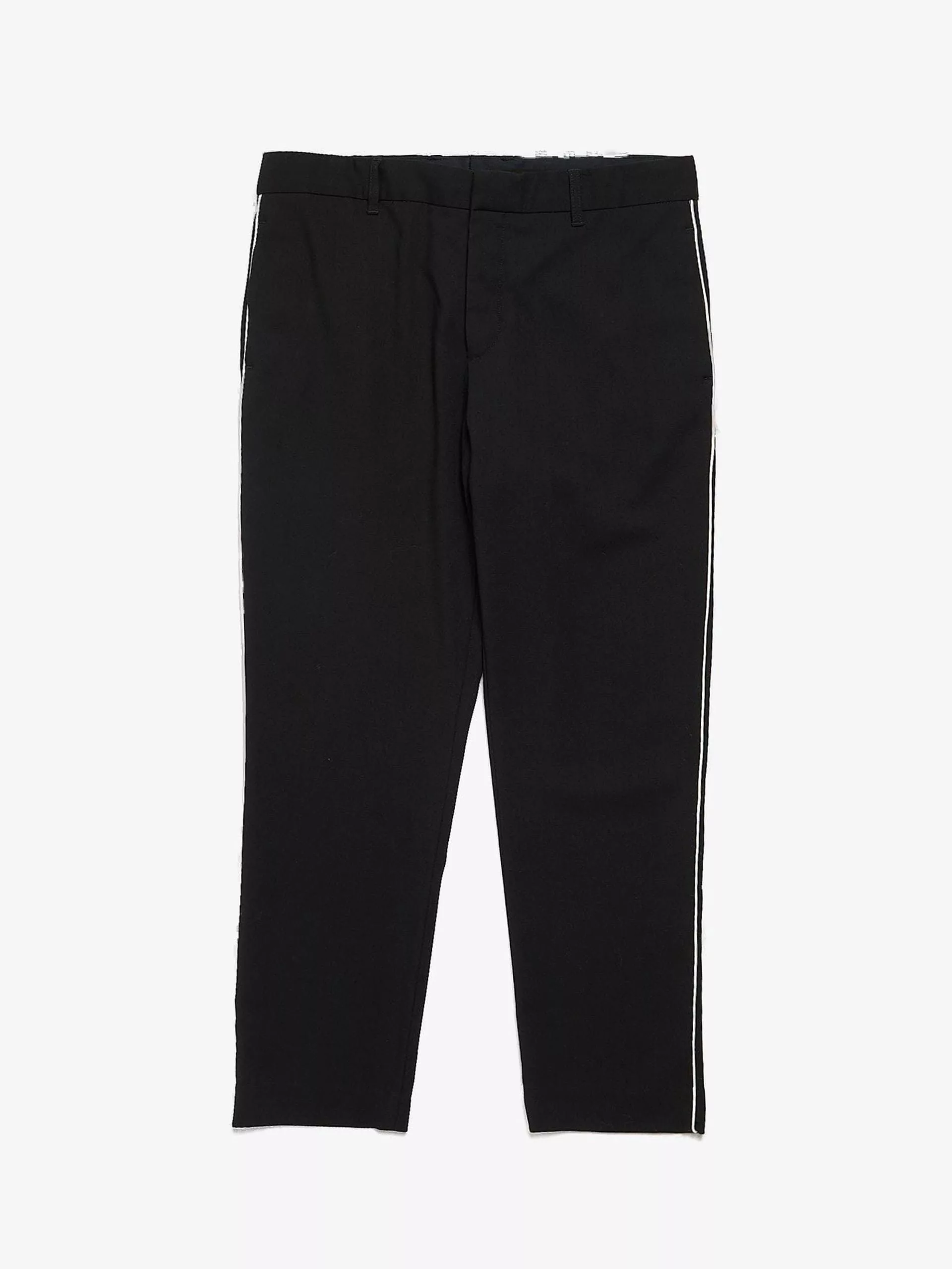 Ann Demeulemeester Casual Pants Ann Demeulemeester Black Side Striped Fleece Wool Trousers