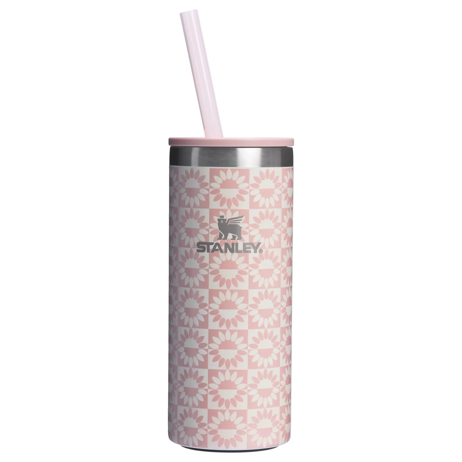 Stanley 10 OZ Everyday Slim Can Cooler Cup In Peach Whip Sunflower Pink From The Oasis Collection