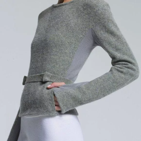 Designer Sweaters Designer NFP Boiled Merino Wool Strap Convertible Cut Out Sweater Cag Multi Streetwear