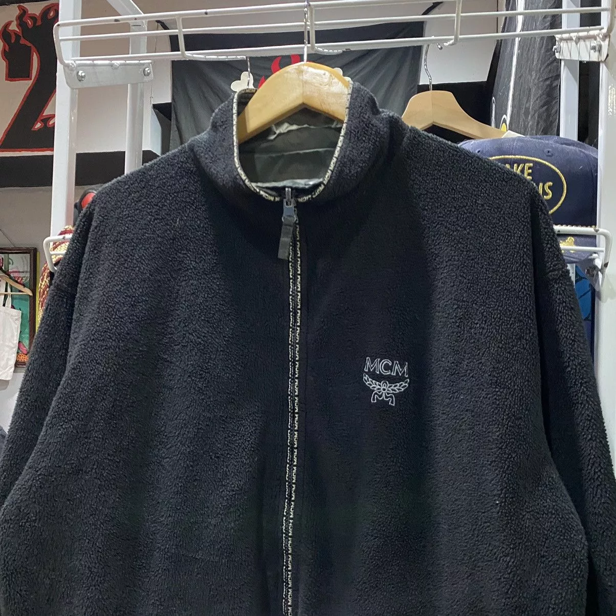 MCM Light Jackets MCM Black Reversible Fleece Jacket