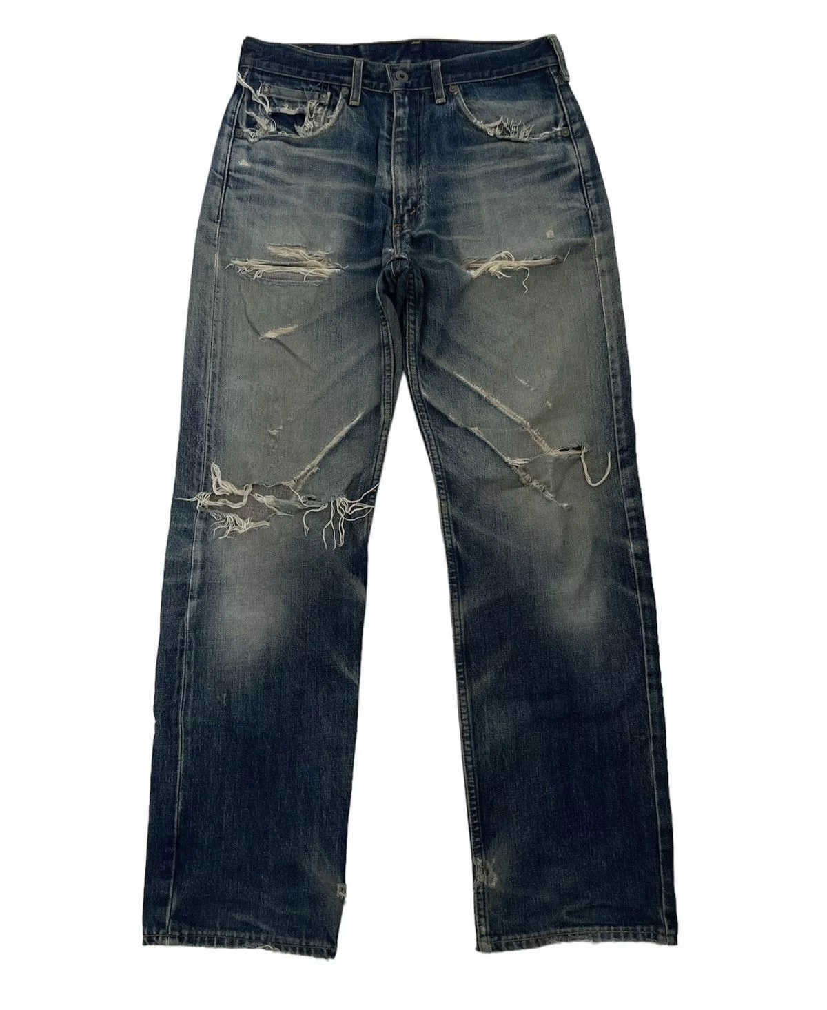 Levi's Denim Levi's × Vintage VINTAGE 90s LEVIS THRASHED & DISTRESSED JEANS Blue Streetwear