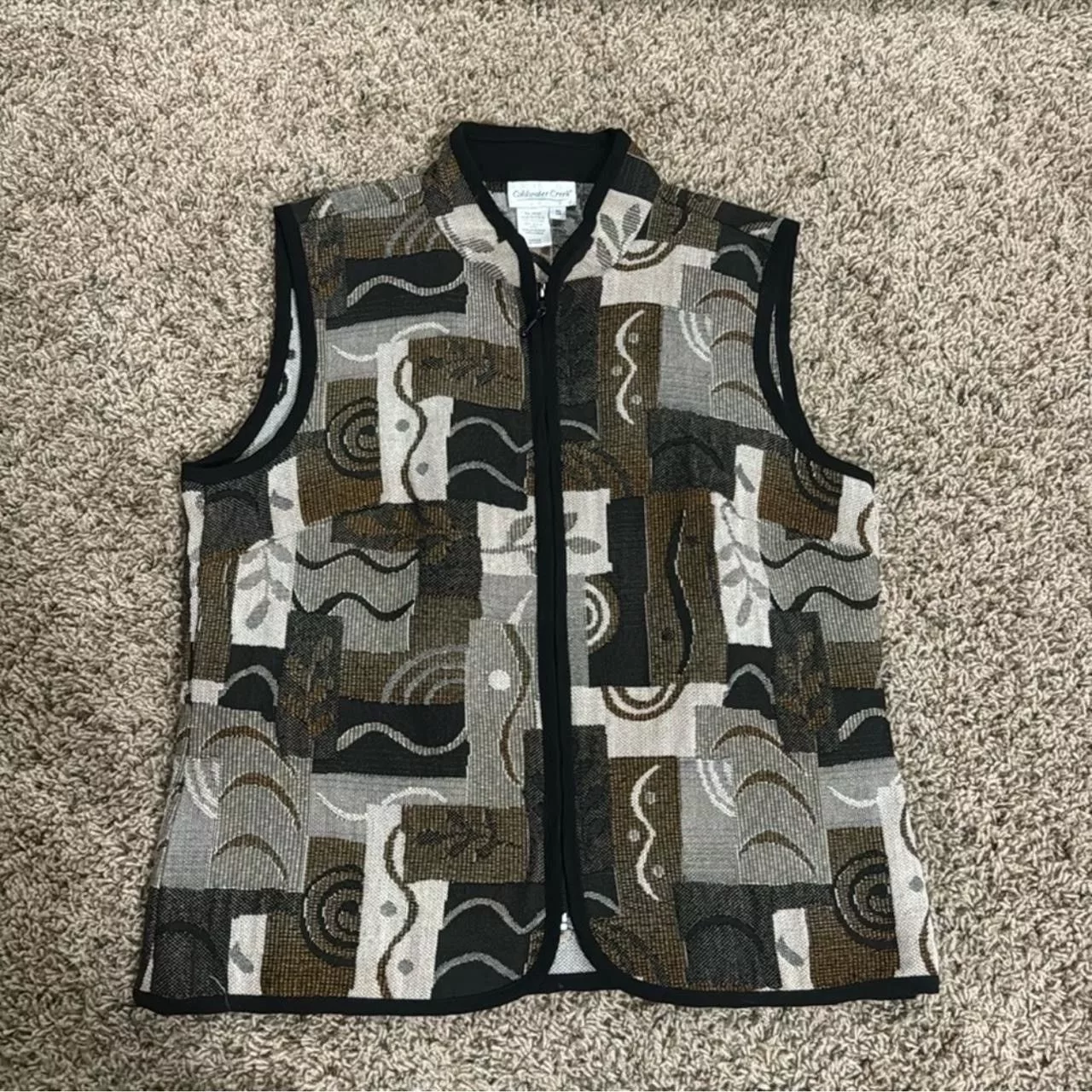 Coldwater Creek Vests Coldwater Creek × Vintage Vintage Tapestry Vest Brown