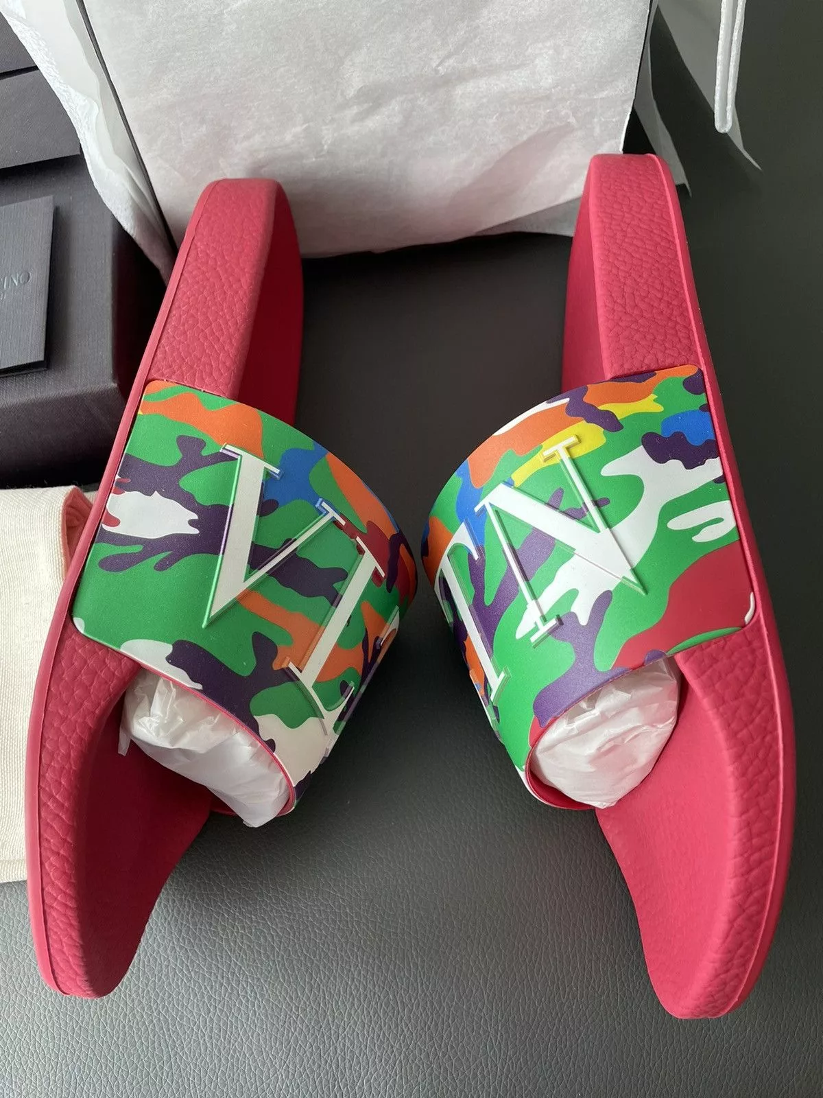 Giovanni Valentino Sandals Giovanni Valentino × Valentino Brand New Rare Iconic Limited Camouflage Slipper Slides Multi
