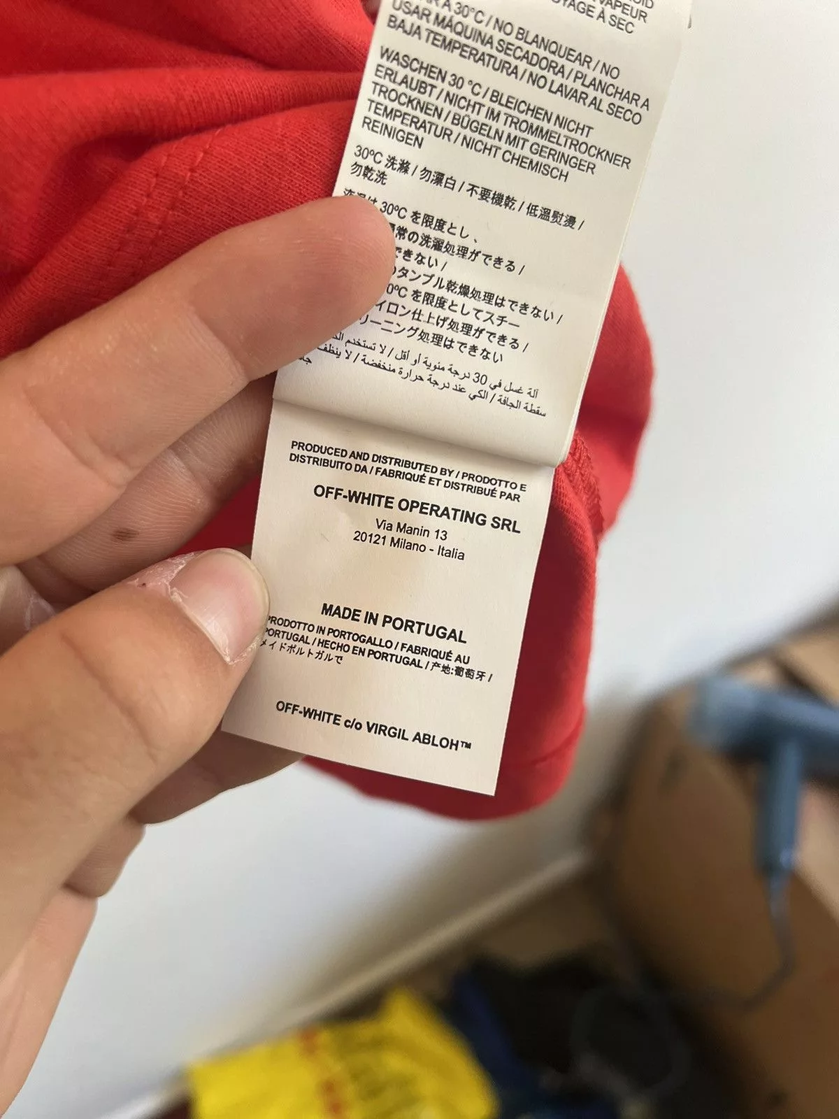 Off-White Long Sleeve T Shirts Off-White × Virgil Abloh Off white Bernini Long sleeve TEE Red
