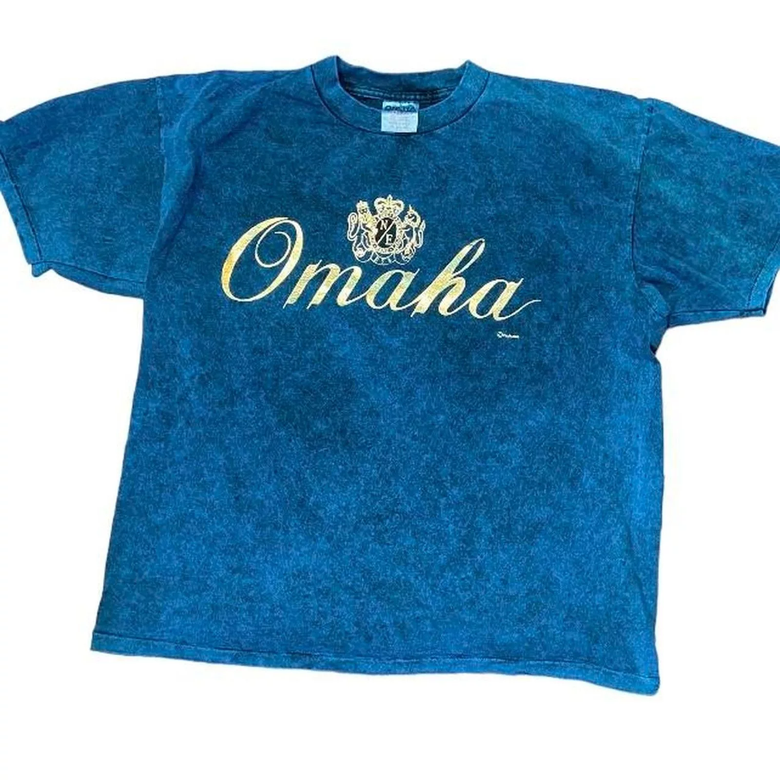 Harley Davidson Short Sleeve T Shirts Harley Davidson 90s omaha nebraska tie dye Blue