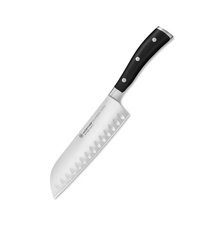 Classic Ikon 7" Santoku, Hollow Edge