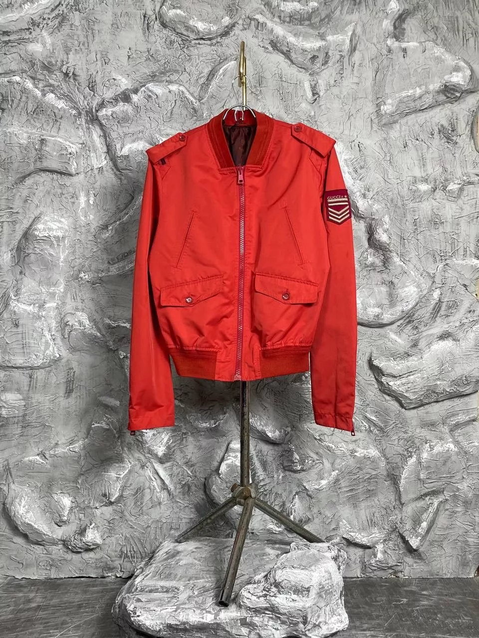 Gucci Light Jackets Gucci Patch Logo Vintage Rare Zip Bomber Jacket Pink Luxury