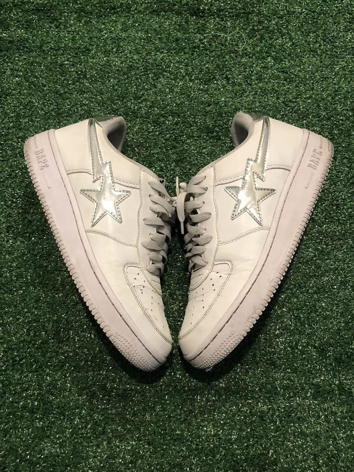 Bape Low Top Sneakers Bapesta White