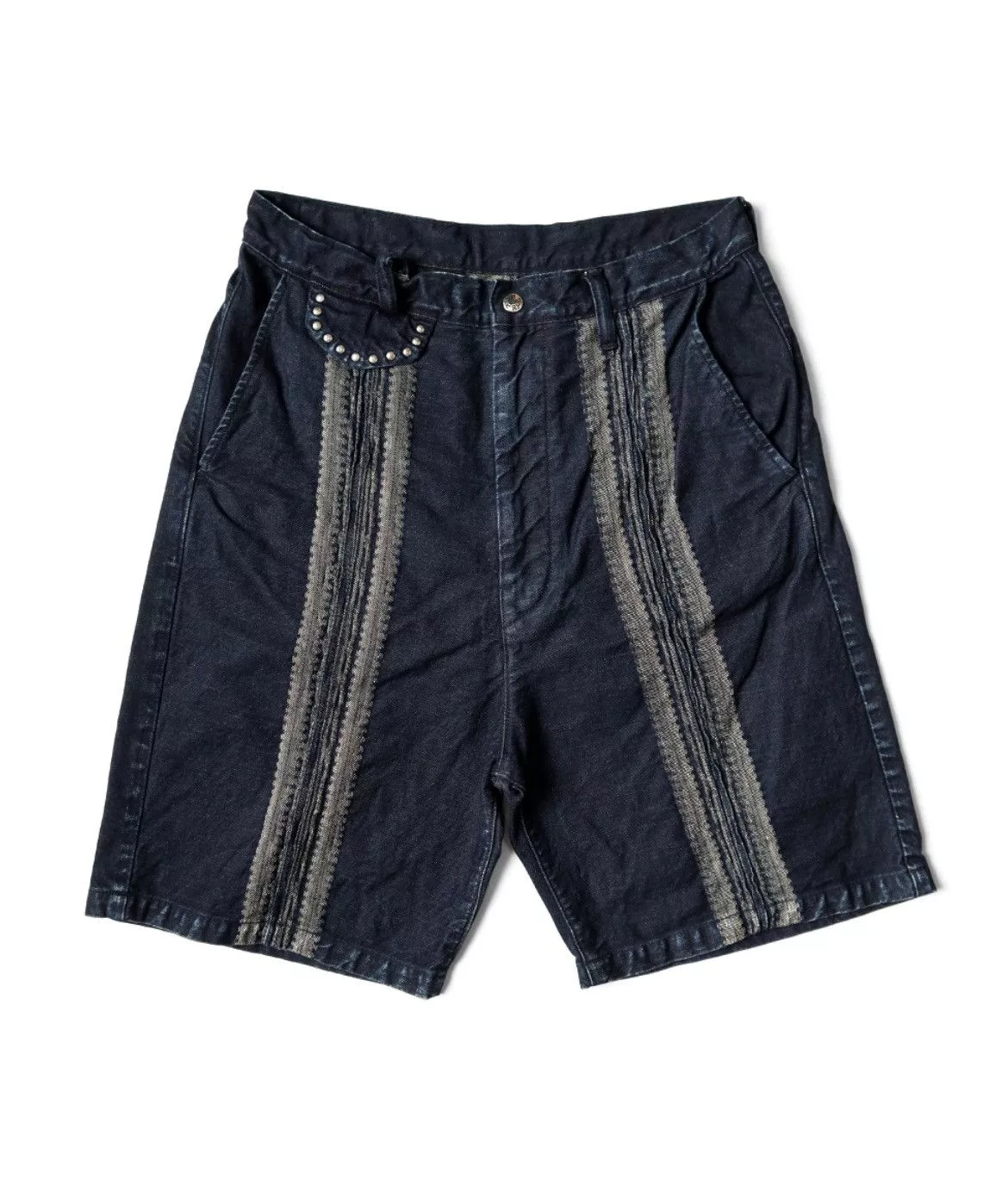 Kapital Shorts Kapital 12oz Yagasuri Jacquard Denim Shorts size 3 Purple