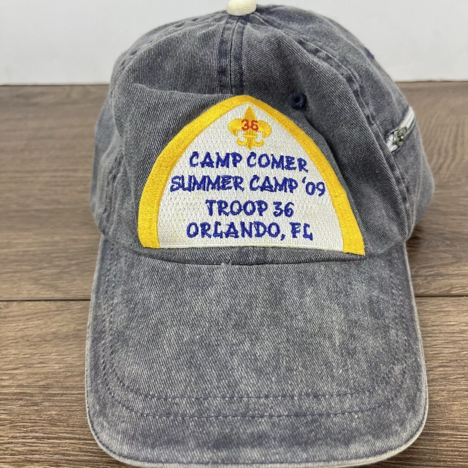 Other Hats Other Camp Comer Hat Troop 36 Orlando Florida Gray Hat Adjustable