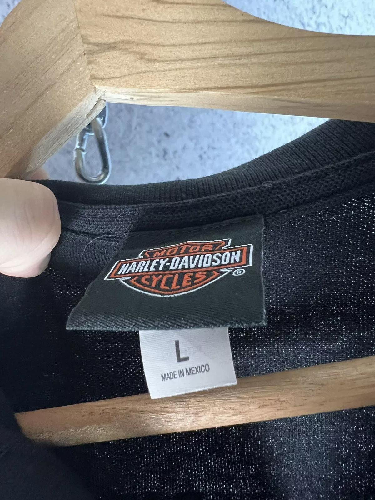 Harley Davidson Polos Harley Davidson × Vintage Vintage Harley Davidson Motorcycles Eagle Polo Shirt L Black