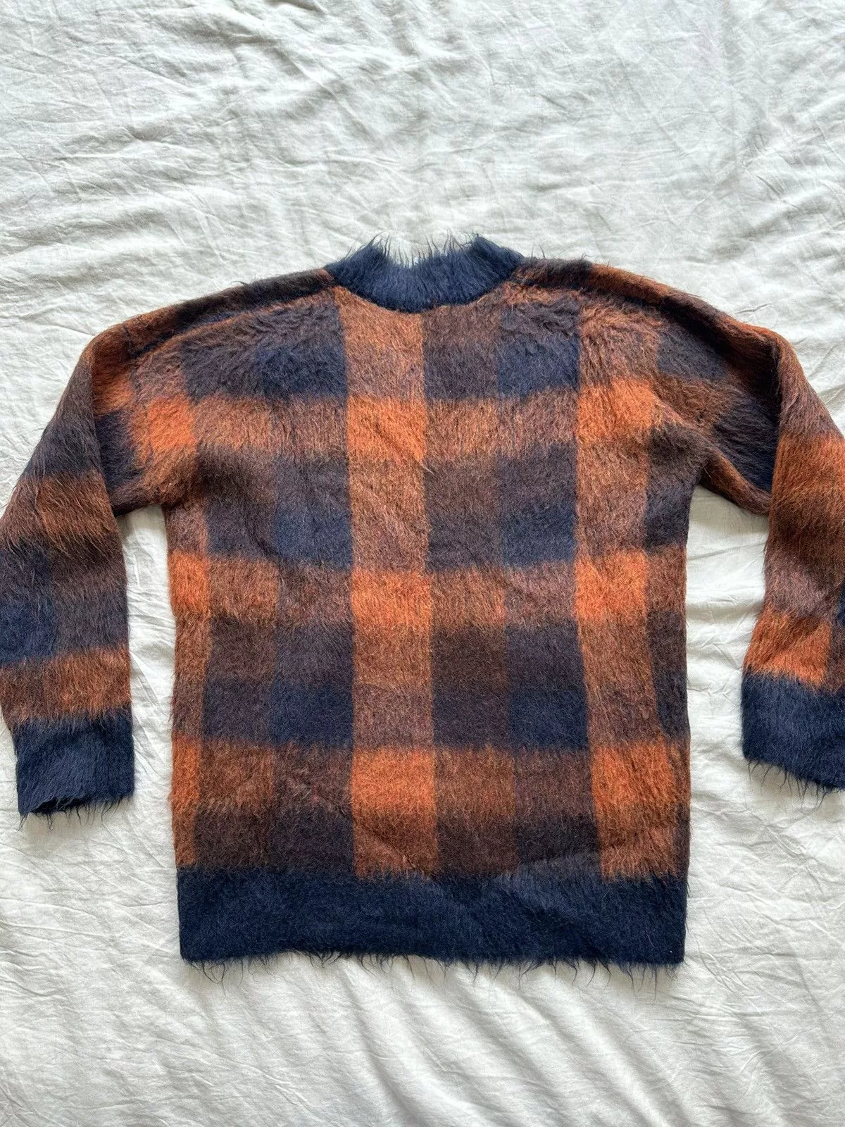 Acne Studios Sweaters Acne Studios Plaid Mohair Sweater Blue