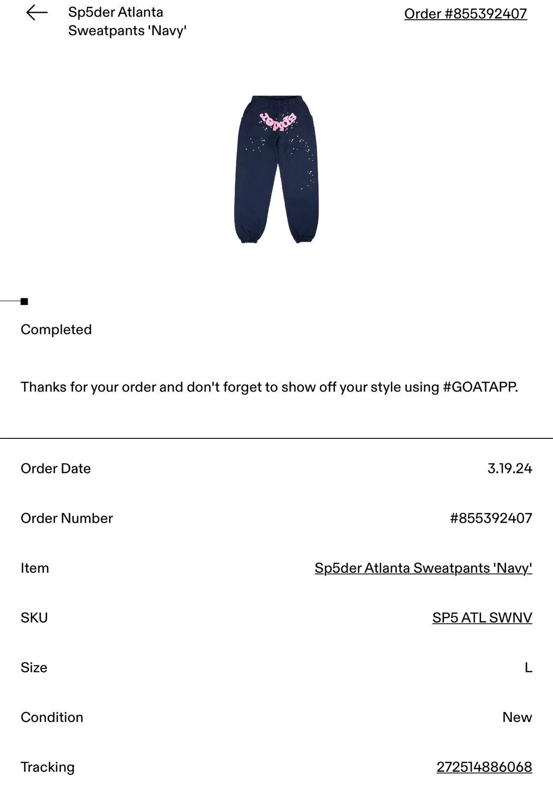 Sp5der Sweatpants Joggers Sp5der navy Atlanta sweatpants Blue
