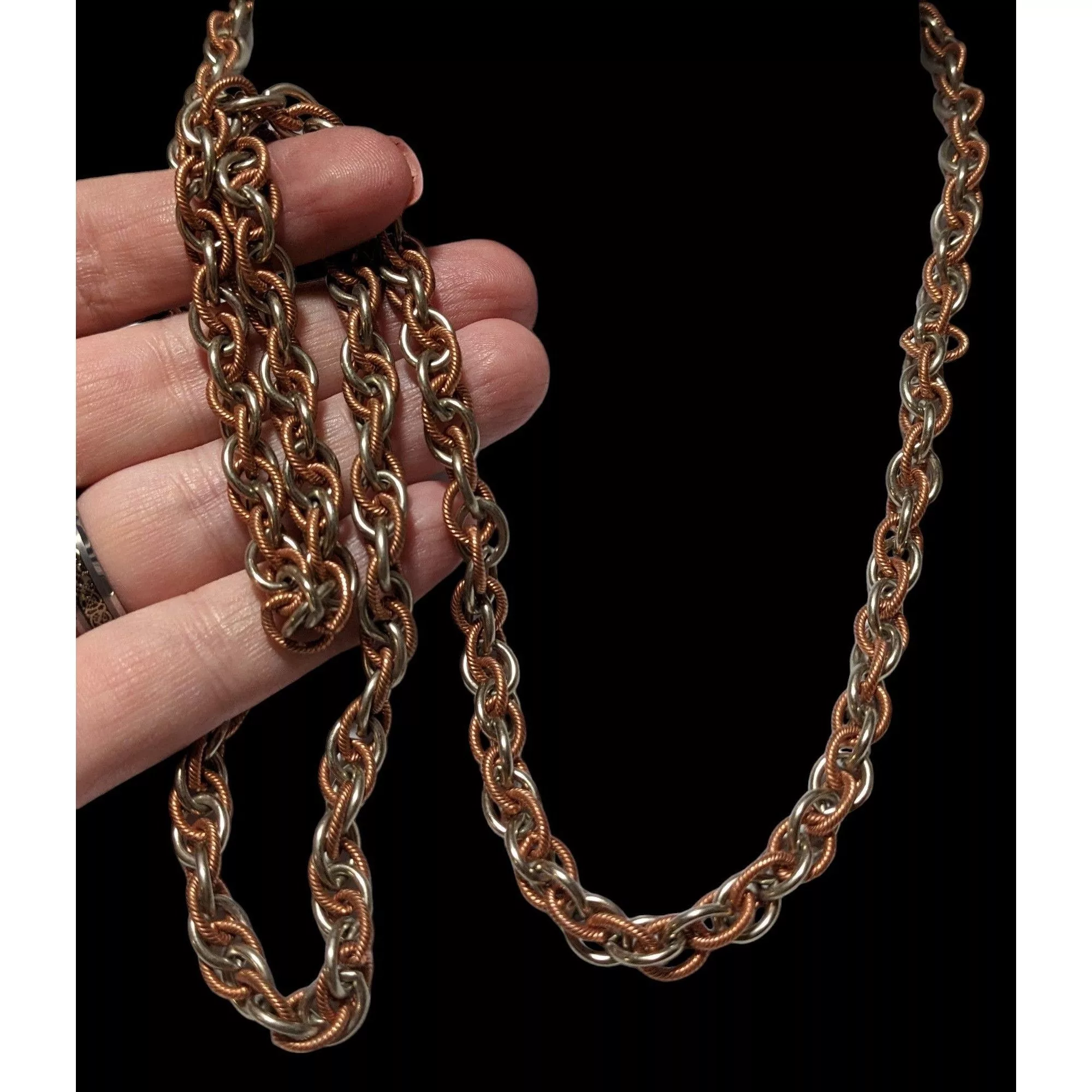 Other Necklaces Other Silver Copper Intertwined Chain Necklace Multi