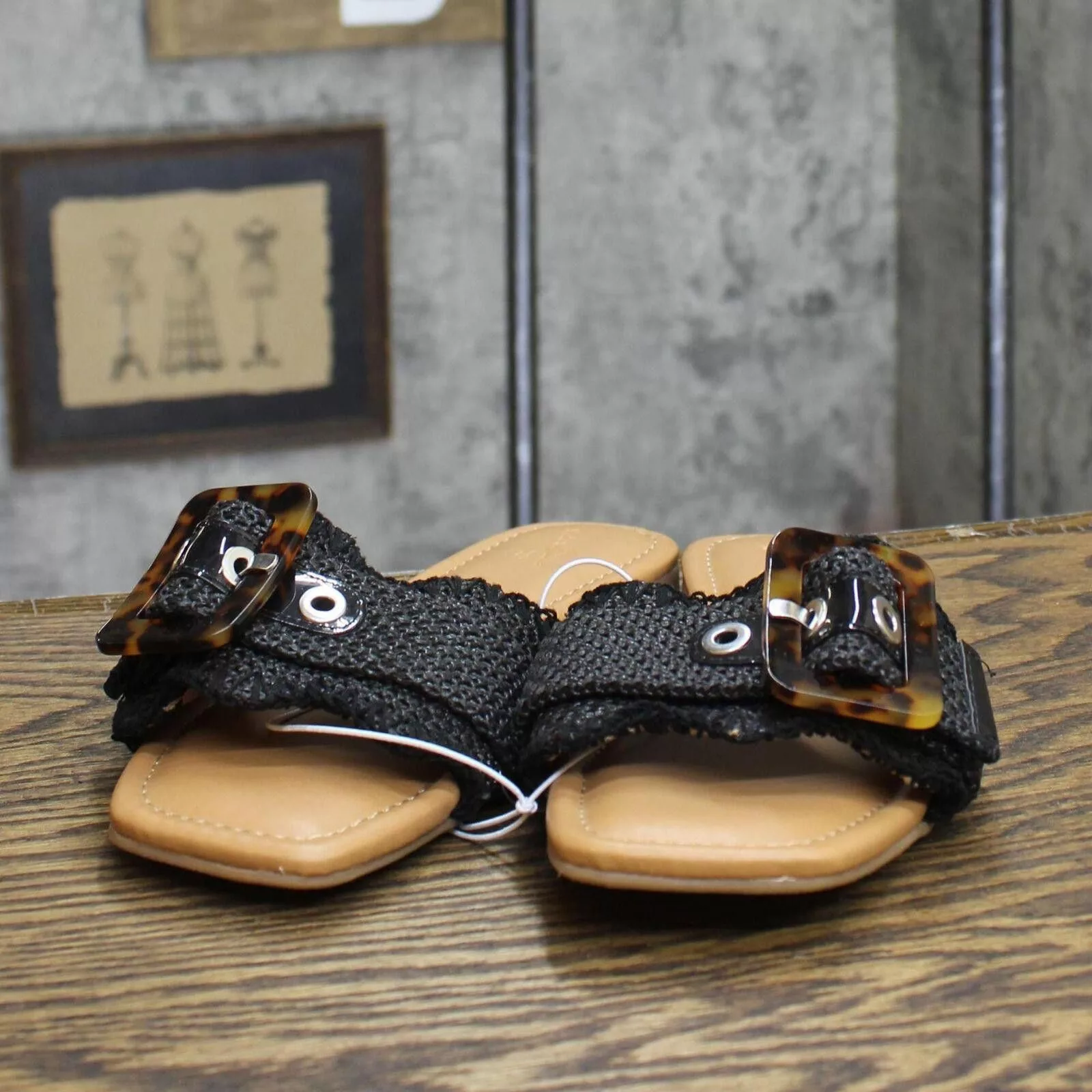 Designer Sandals Designer Universal Thread Sandals with Memory Foam Insole Black 8M