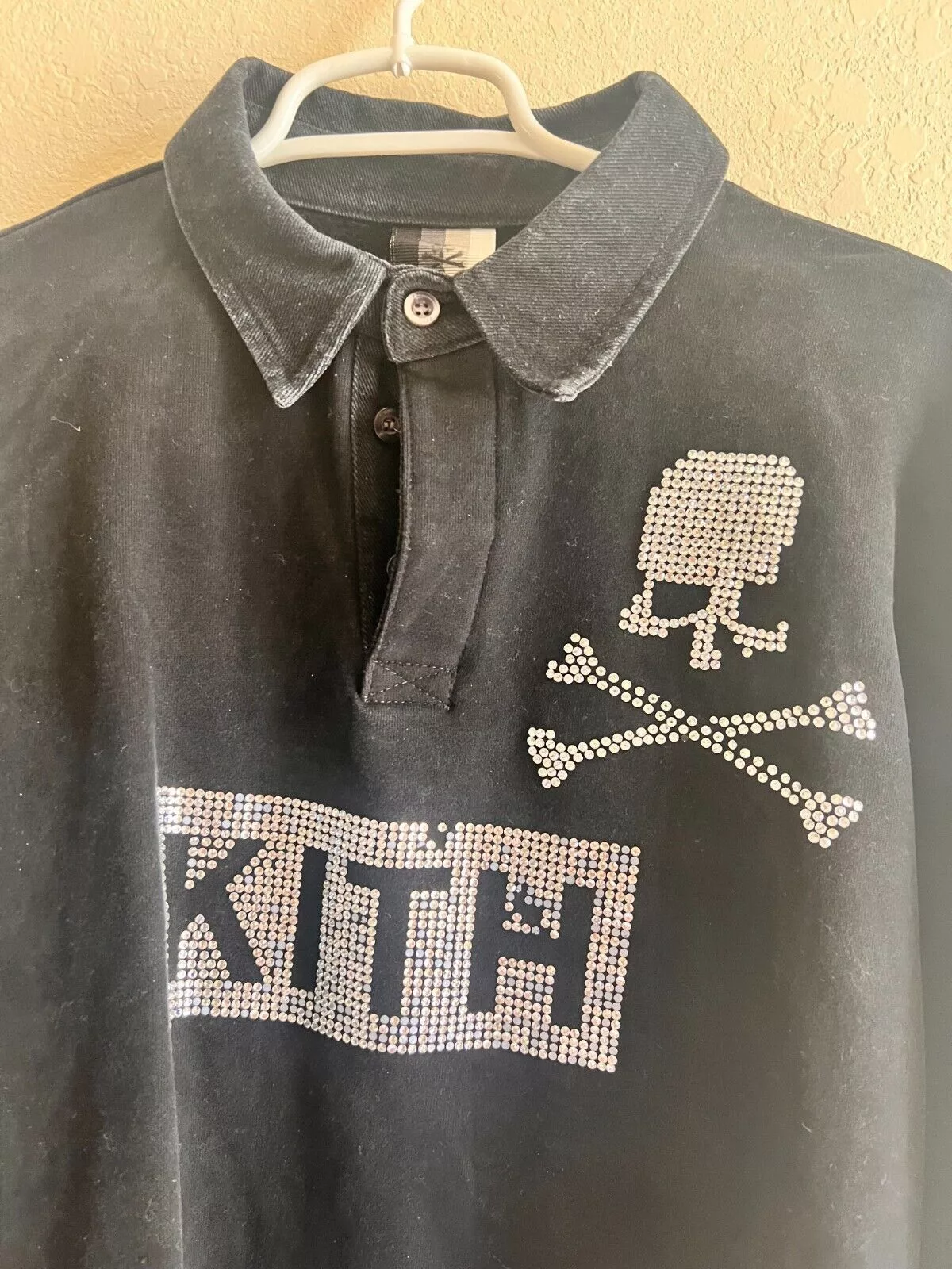 Kith Polos Kith × Mastermind Japan Kith x Mastermind Rugby Polo Shirt Embellished Swarovski Black