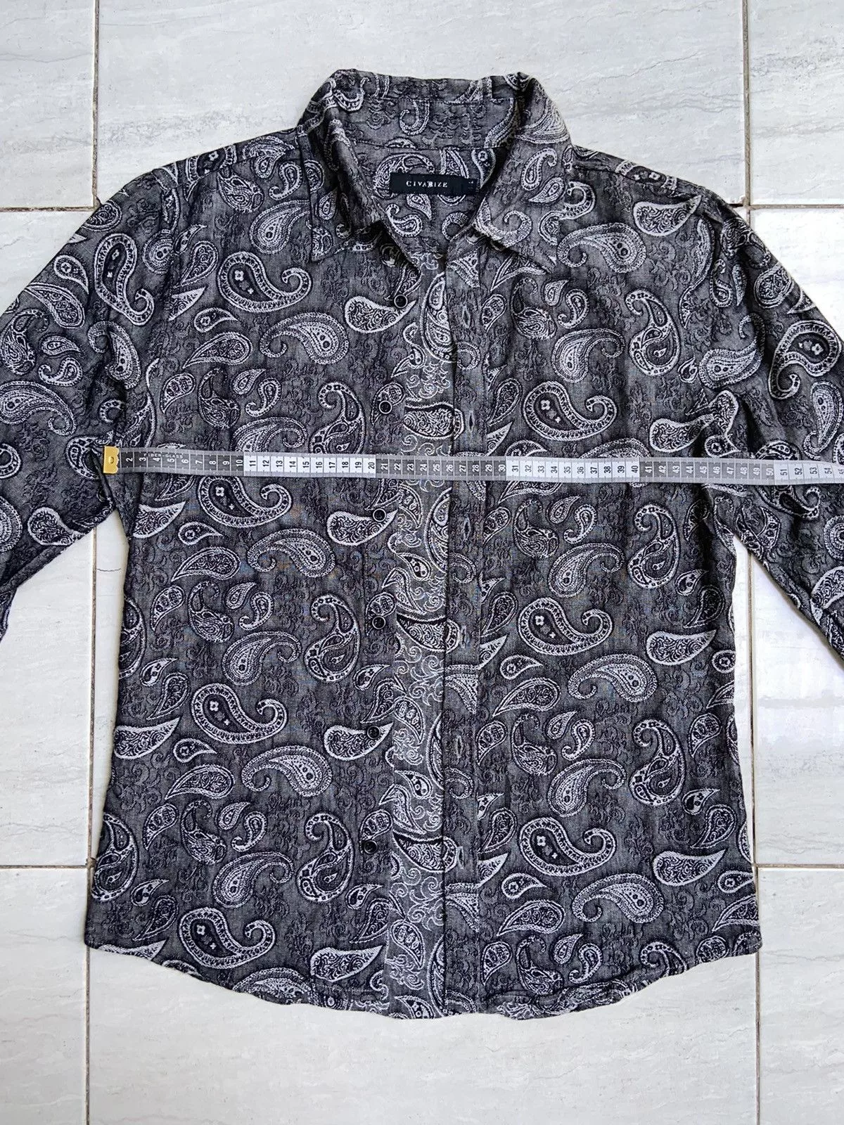 CIVARIZE Shirts Button Ups CIVARIZE Grey Patterned Shirts/Outer Gray