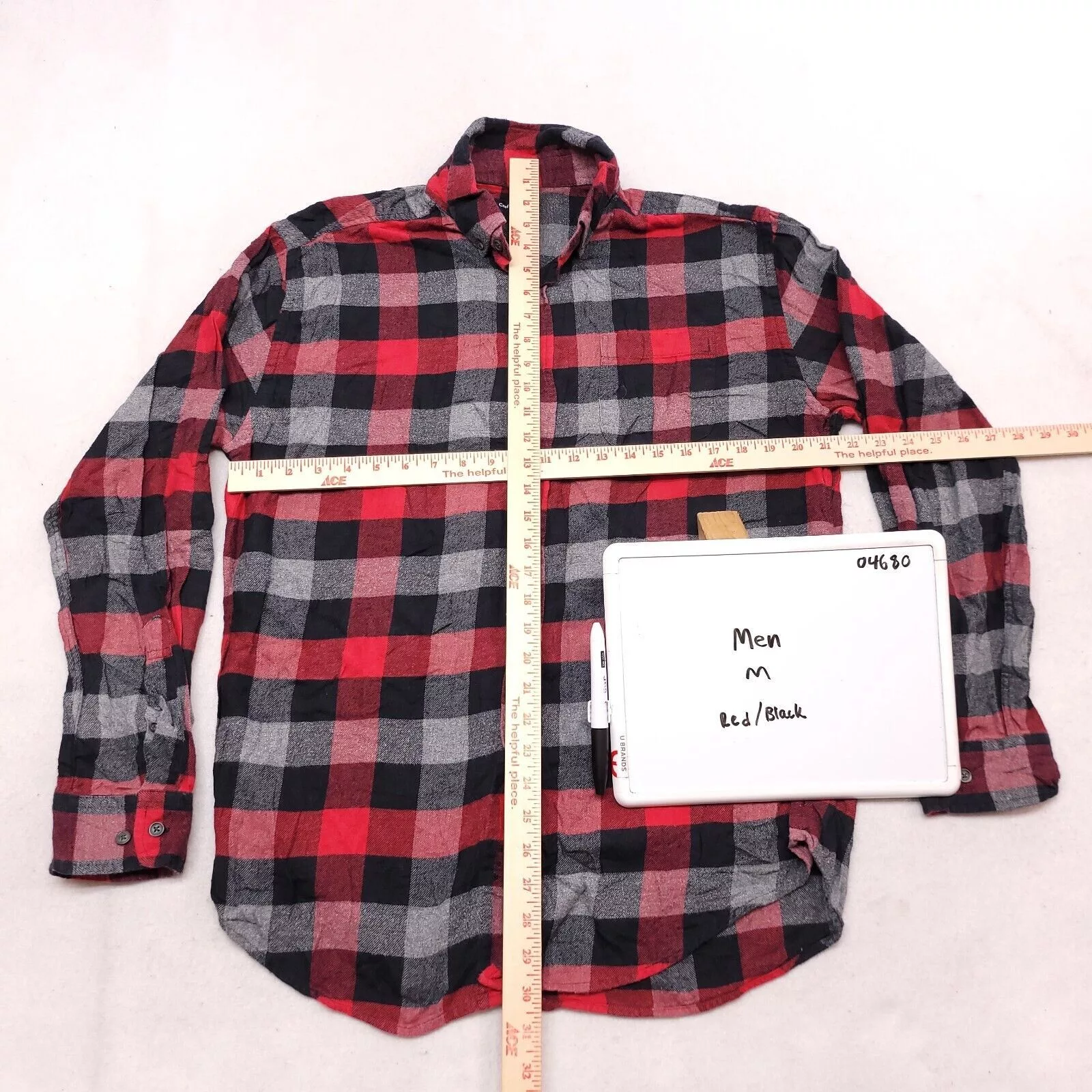 Croft & Barrow Shirts Button Ups Croft & Barrow Gingham Flannel Shirt Mens Size Medium M Red