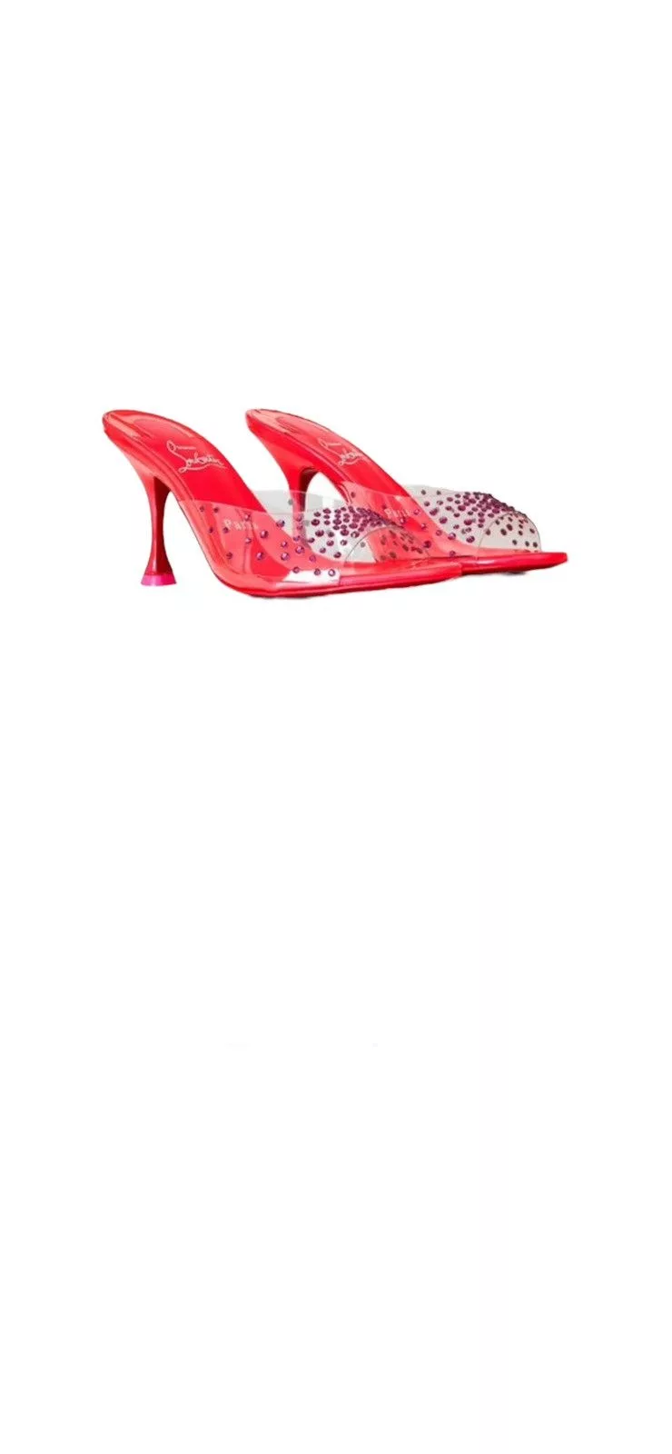 Christian Louboutin Heels Christian Louboutin DEGRAMULE STRASS 85H MULES Pink
