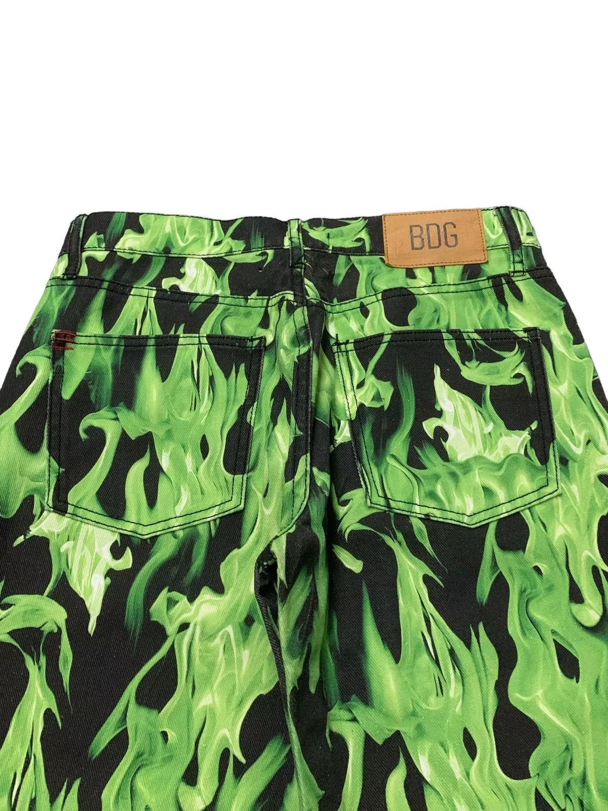 5351 POUR LES HOMMES Denim 5351 POUR LES HOMMES × Junya Watanabe BDG Green Flame Bootcut Flared Denim Pants Black