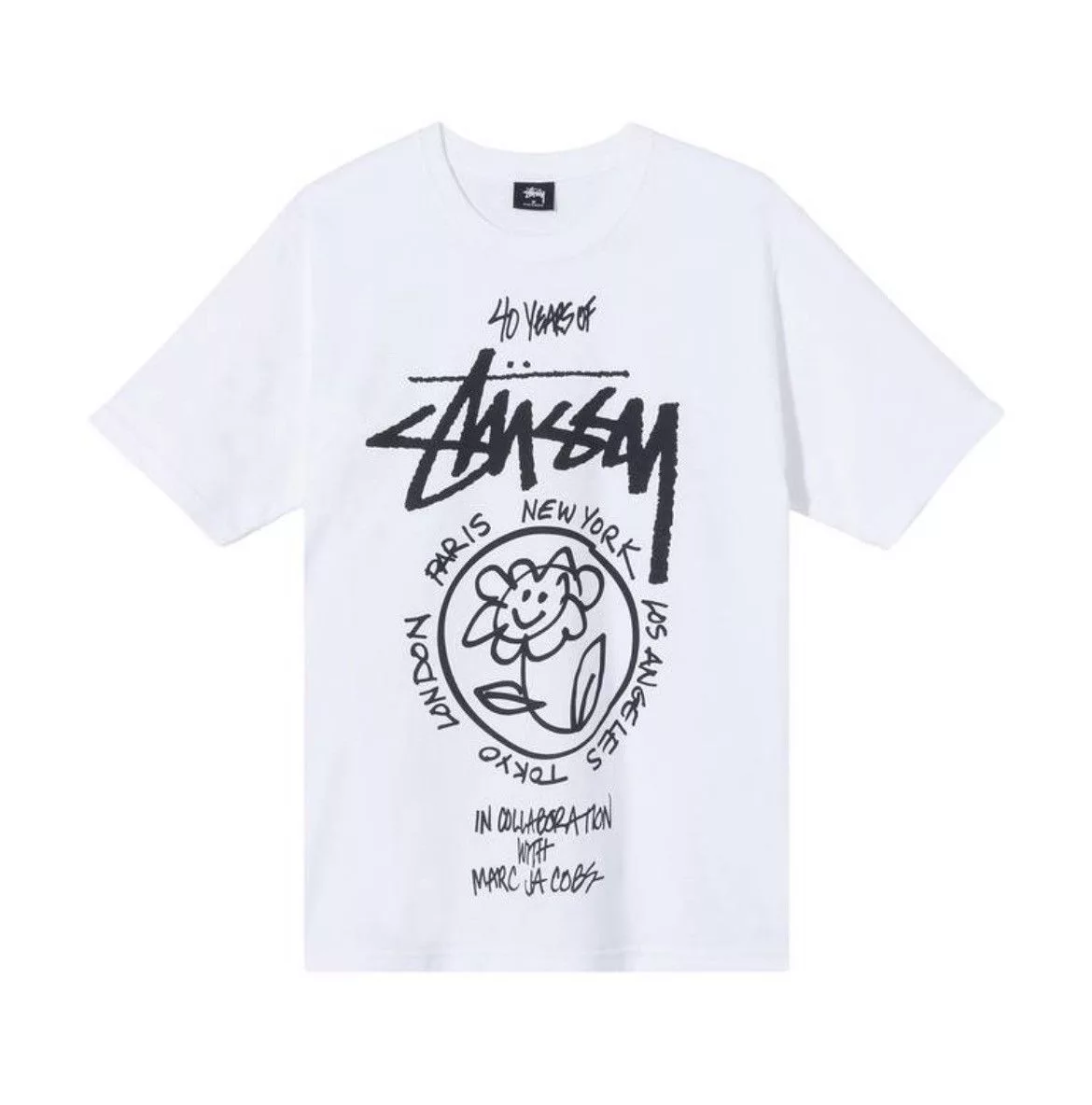 Marc Jacobs Short Sleeve T Shirts Stüssy Marc Jacobs World Tour Tee White Large Streetwear