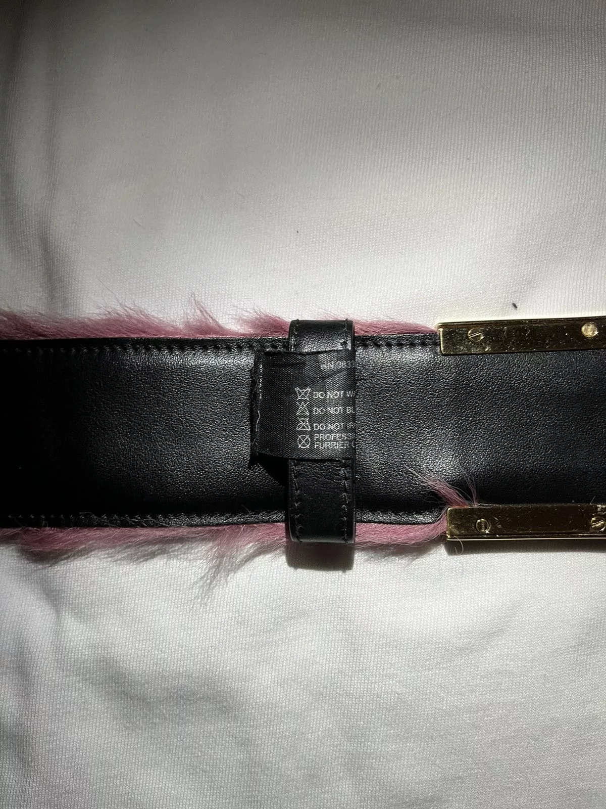 Prada Belts Prada pink fur belt