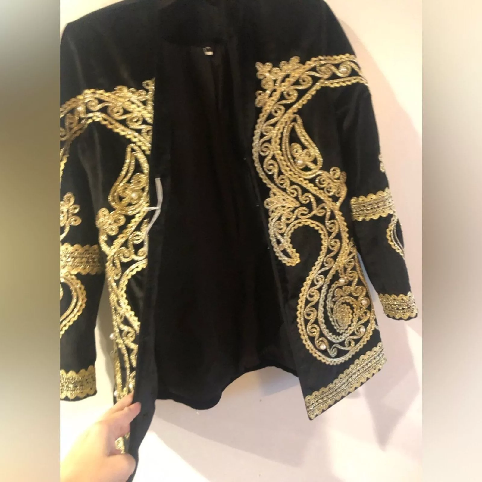Other Jackets Other Gold embroidered velvet jacket. Size small/medium Black