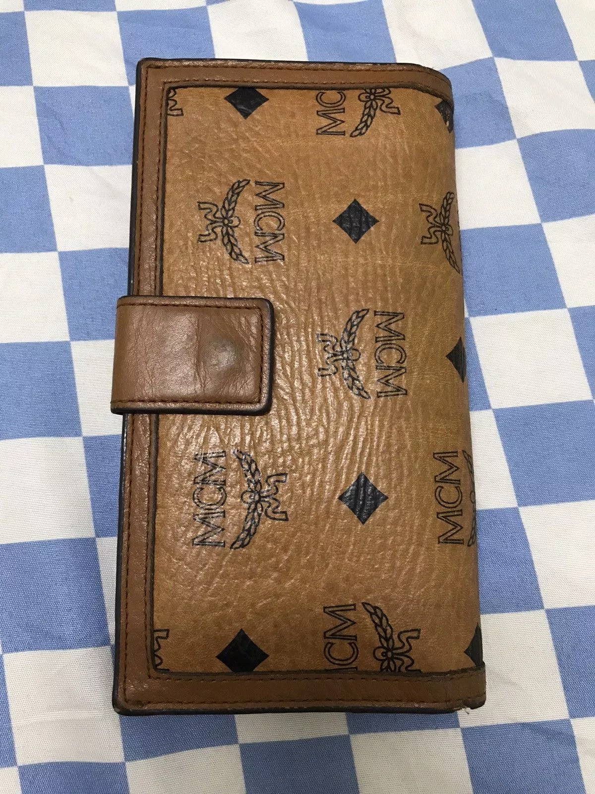 MCM Wallets MCM Leather Monogram Long Wallet Brown