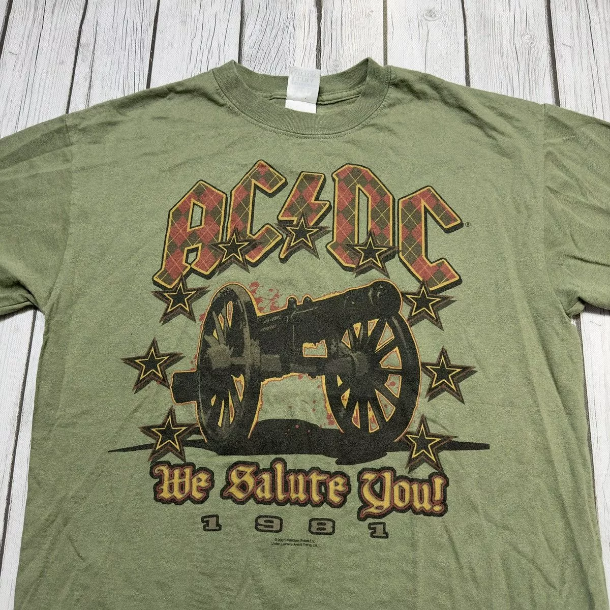 AC/DC Short Sleeve T Shirts AC/DC × Band Tees × Gildan AC/DC tee Green