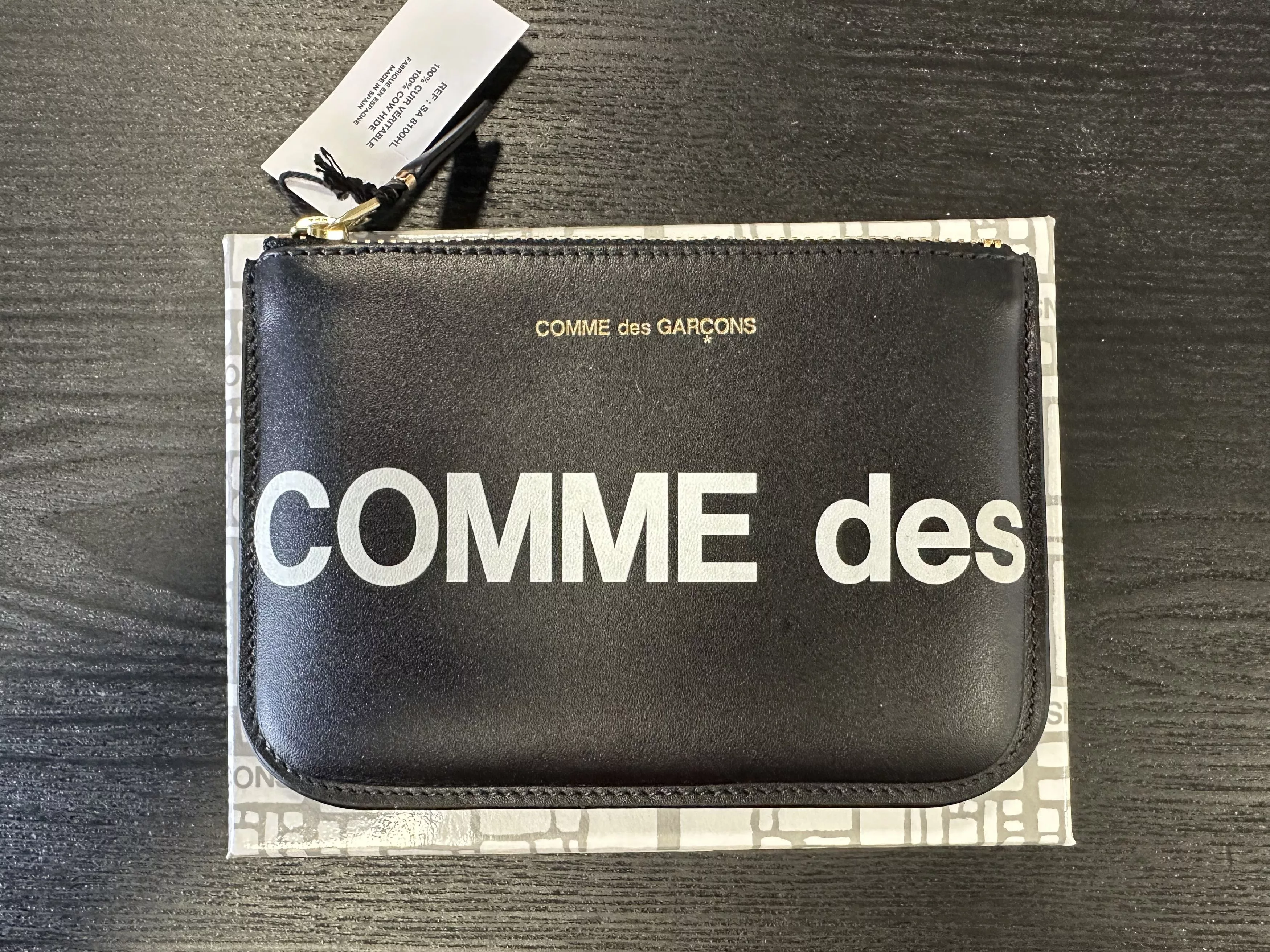 Comme des Garcons Wallets Comme Des Garcons 'Huge Logo' Pouch Black