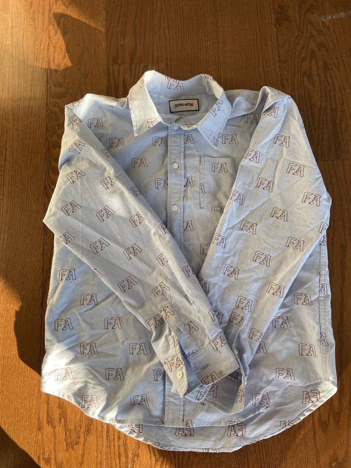 Fucking Awesome Shirts Button Ups Fucking Awesome Cool Shirt! Blue