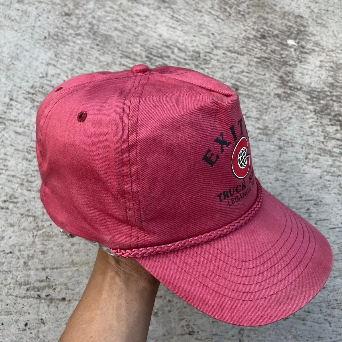 Vintage Hats Vintage. Lebanon, Exit 18. Truck stop rope hat Red