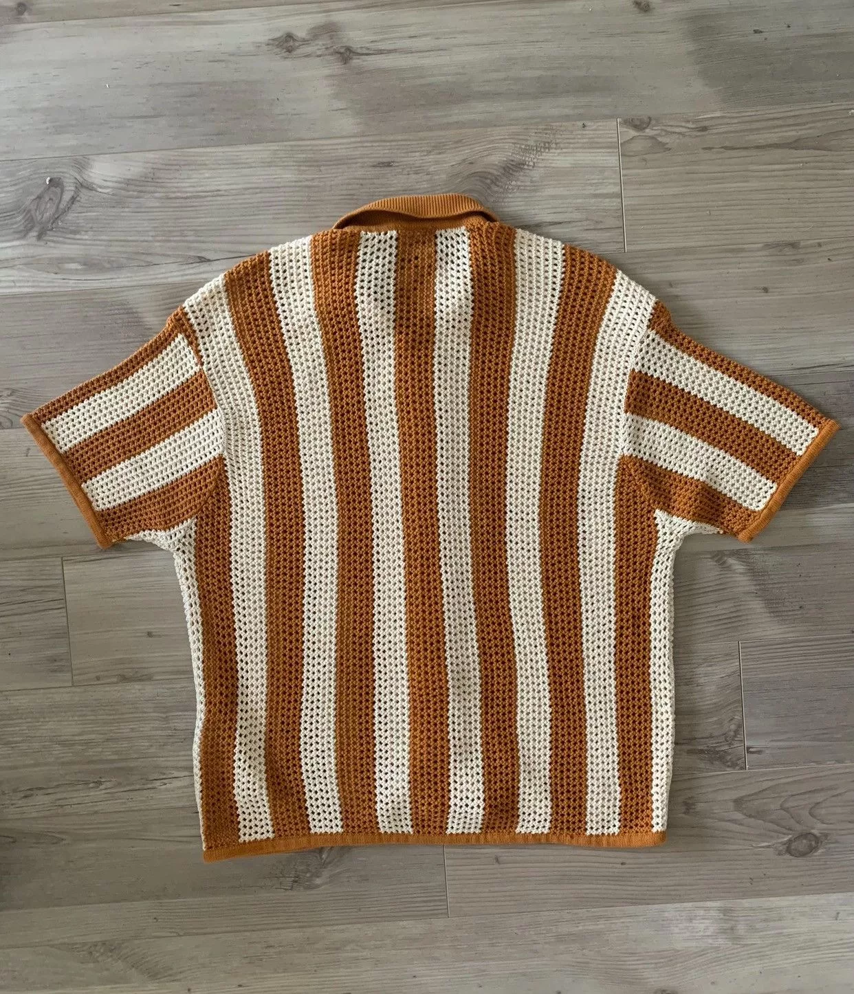 Handmade Shirts Button Ups Handmade Crochet Button-Up Brown
