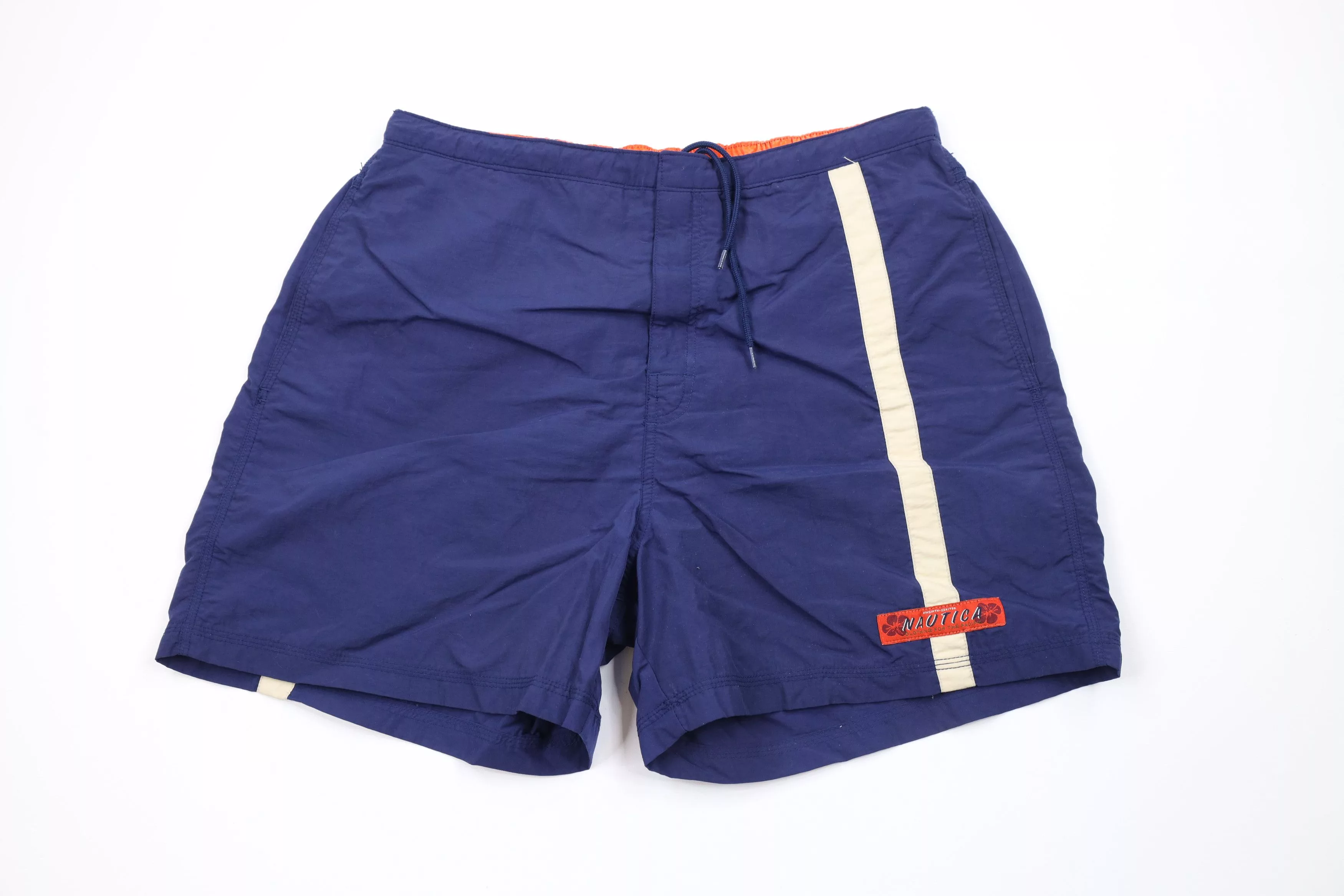 Nautica Shorts Nautica × Vintage Vintage 90s Nautica Out Striped Flower Lined Shorts Trunks Multi