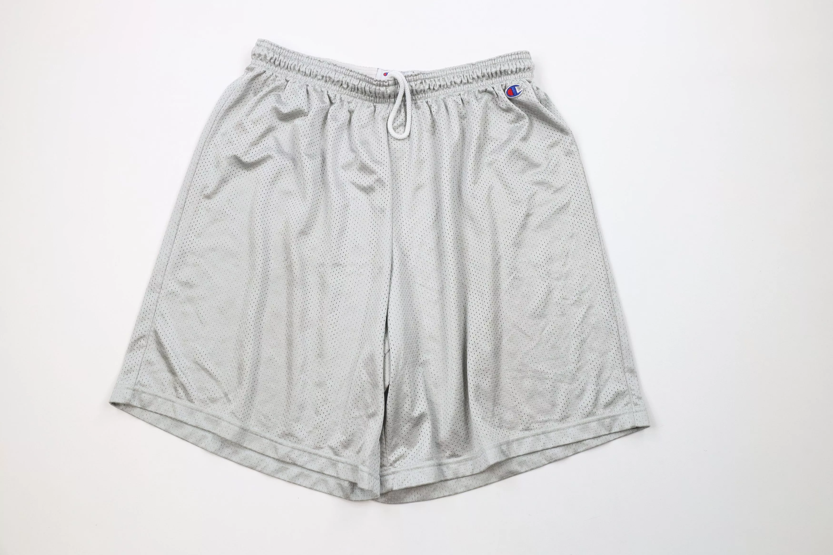 Champion Shorts Champion × Vintage Vintage Champion Above Knee Mesh Shorts Silver Polyester