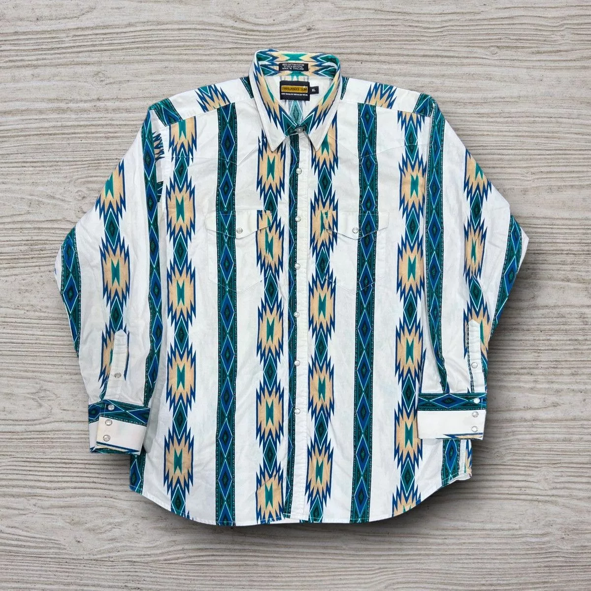 Pendleton Shirts Button Ups Pendleton Panhandle Aztec Striped Western Style Button Up Shirt Blue