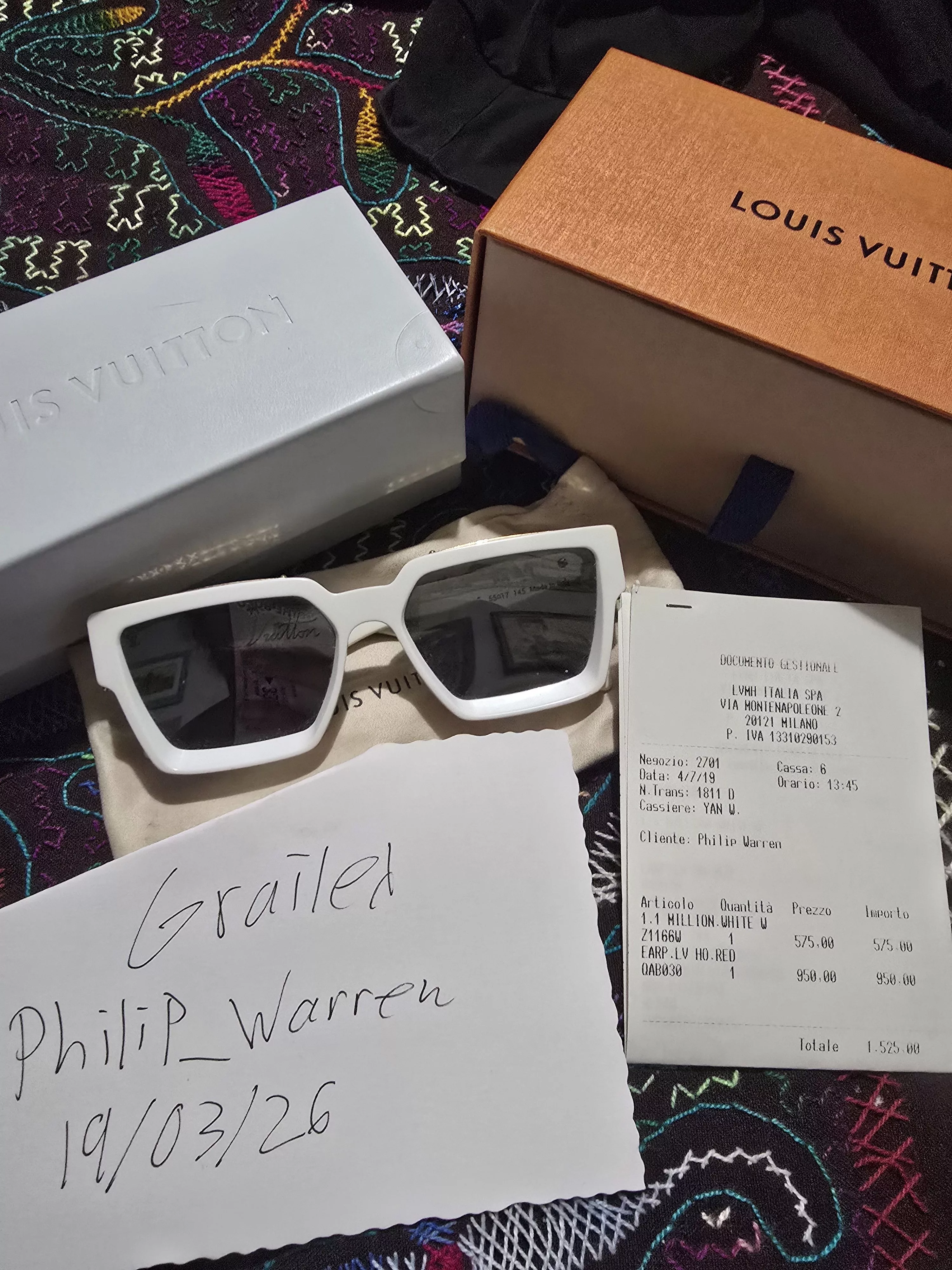 Louis Vuitton Sunglasses Louis Vuitton Virgil Abloh Millionaire Sunglasses White