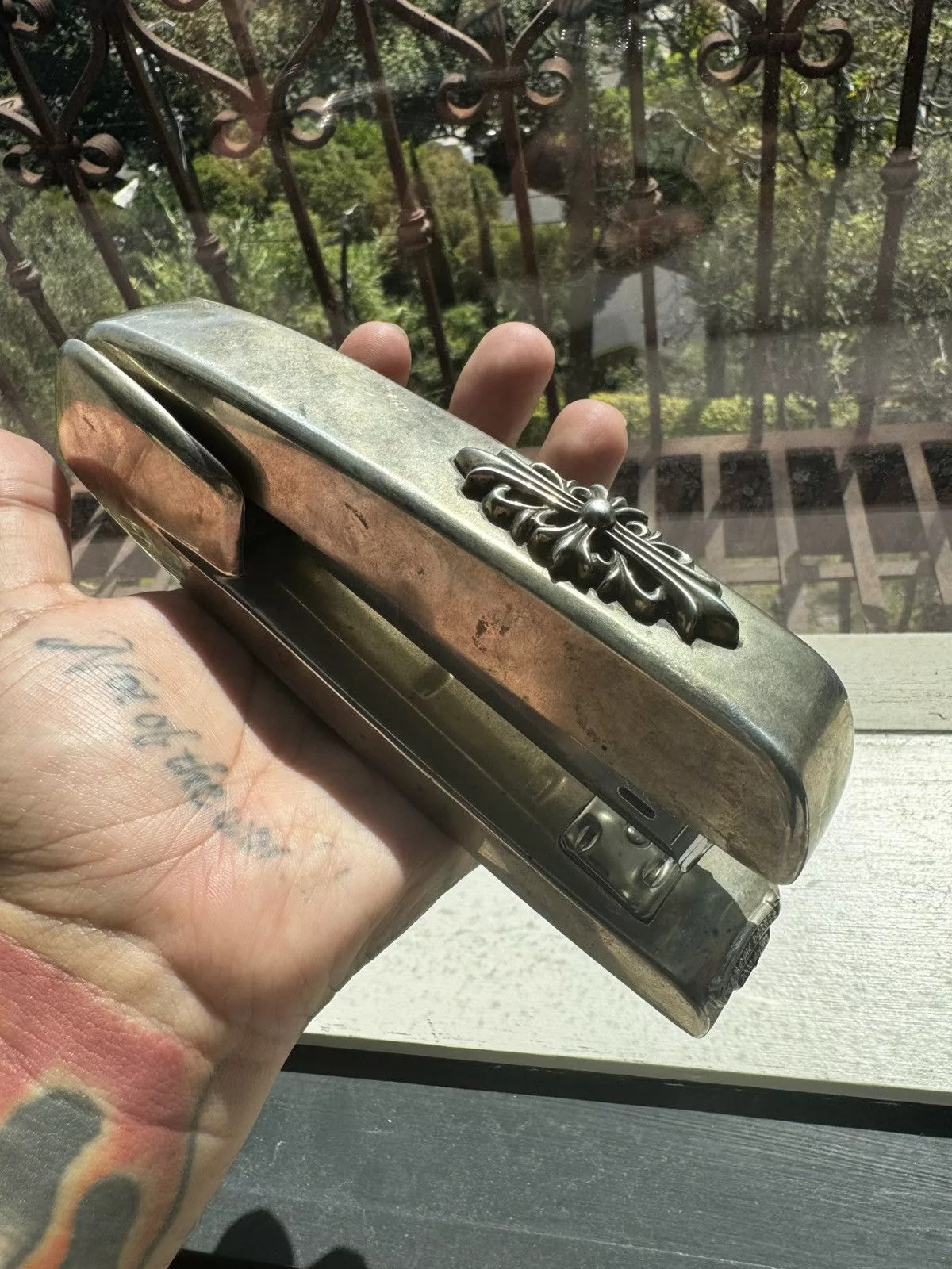Chrome Hearts Miscellaneous Chrome Hearts Silver Floral Stapler