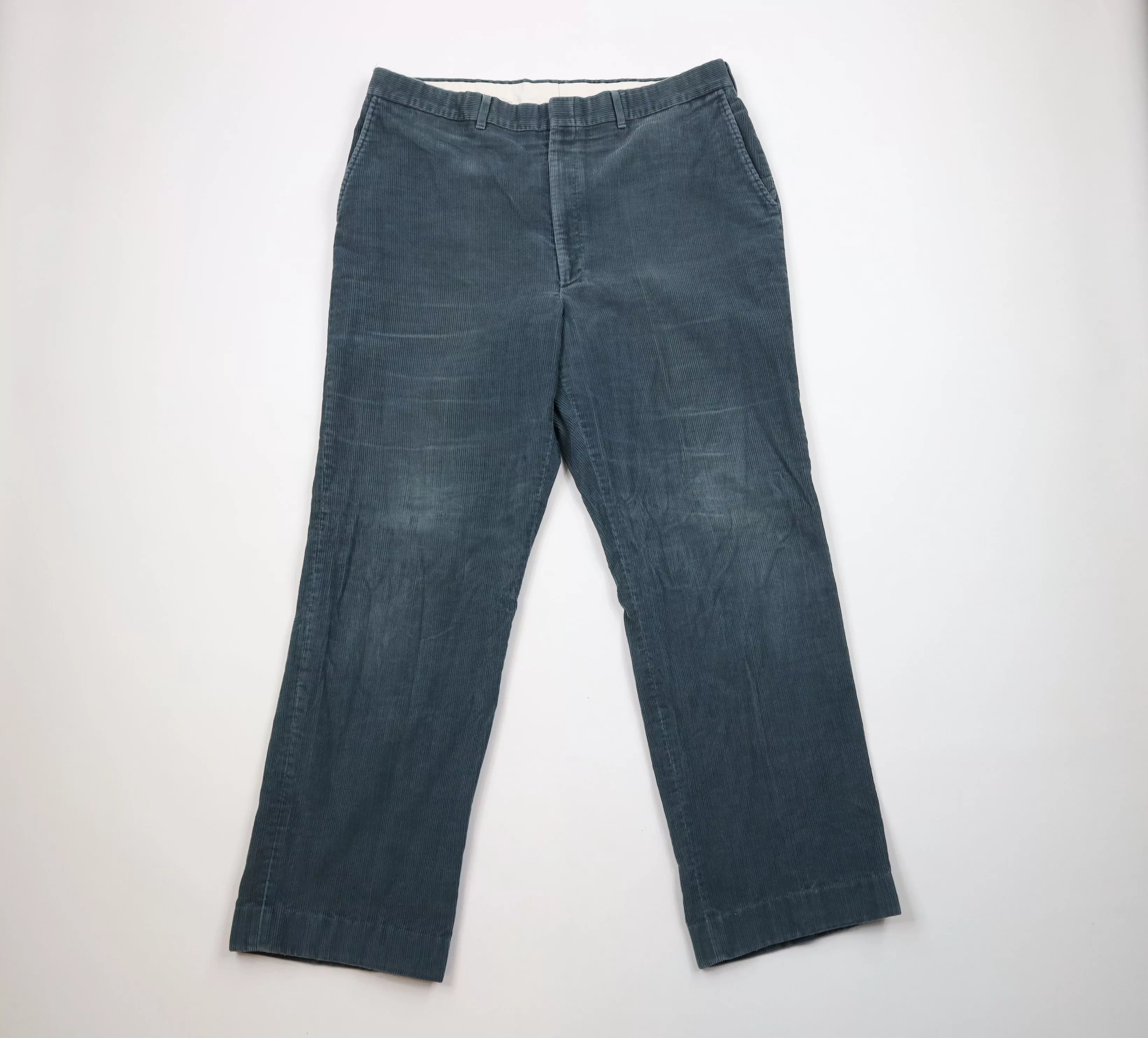 Vintage Casual Pants Vintage 70s Streetwear Bell Bottoms Corduroy Pants Green USA