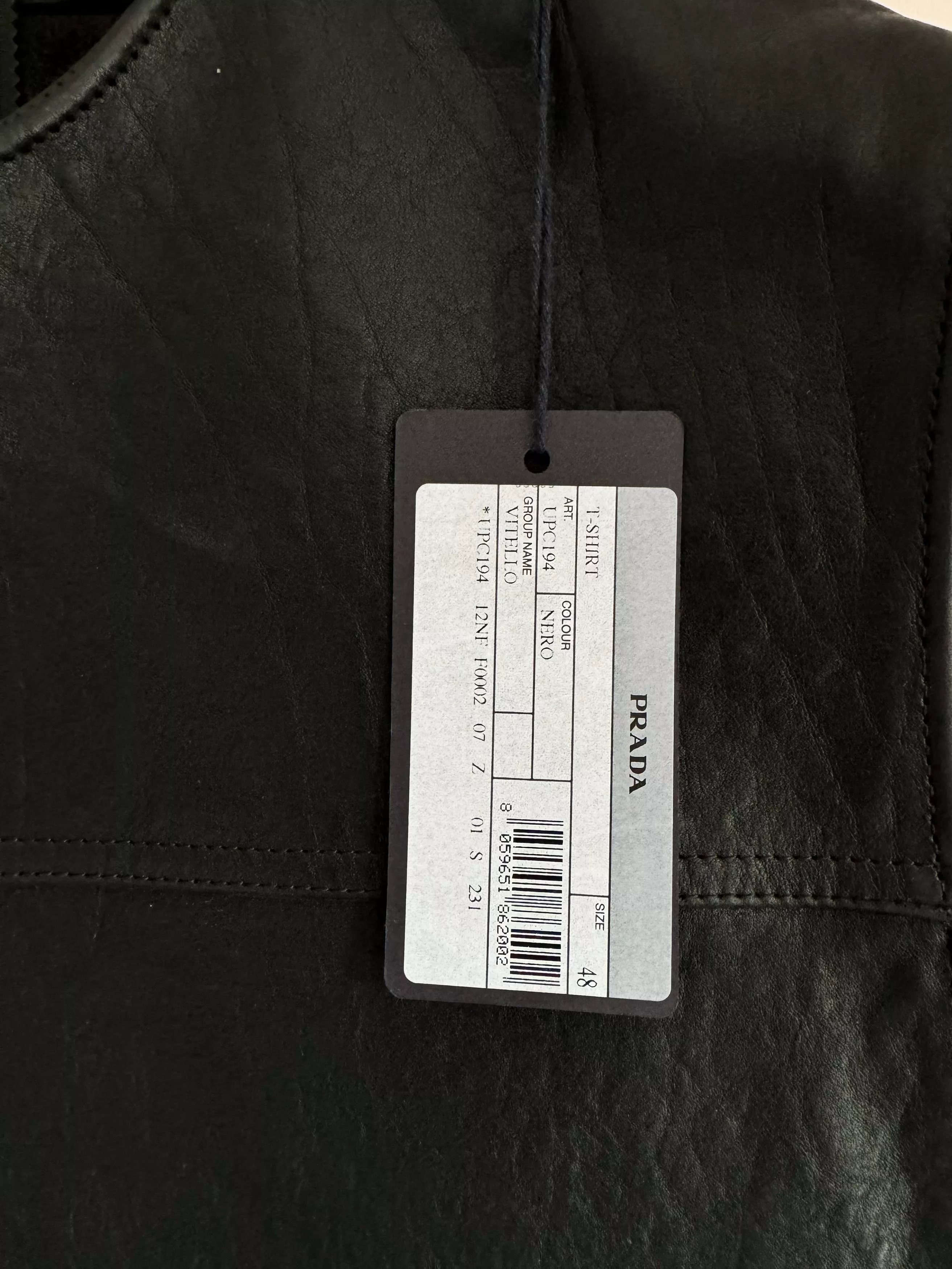 Prada Vests PRADA VITELLO LEATHER VEST Gray