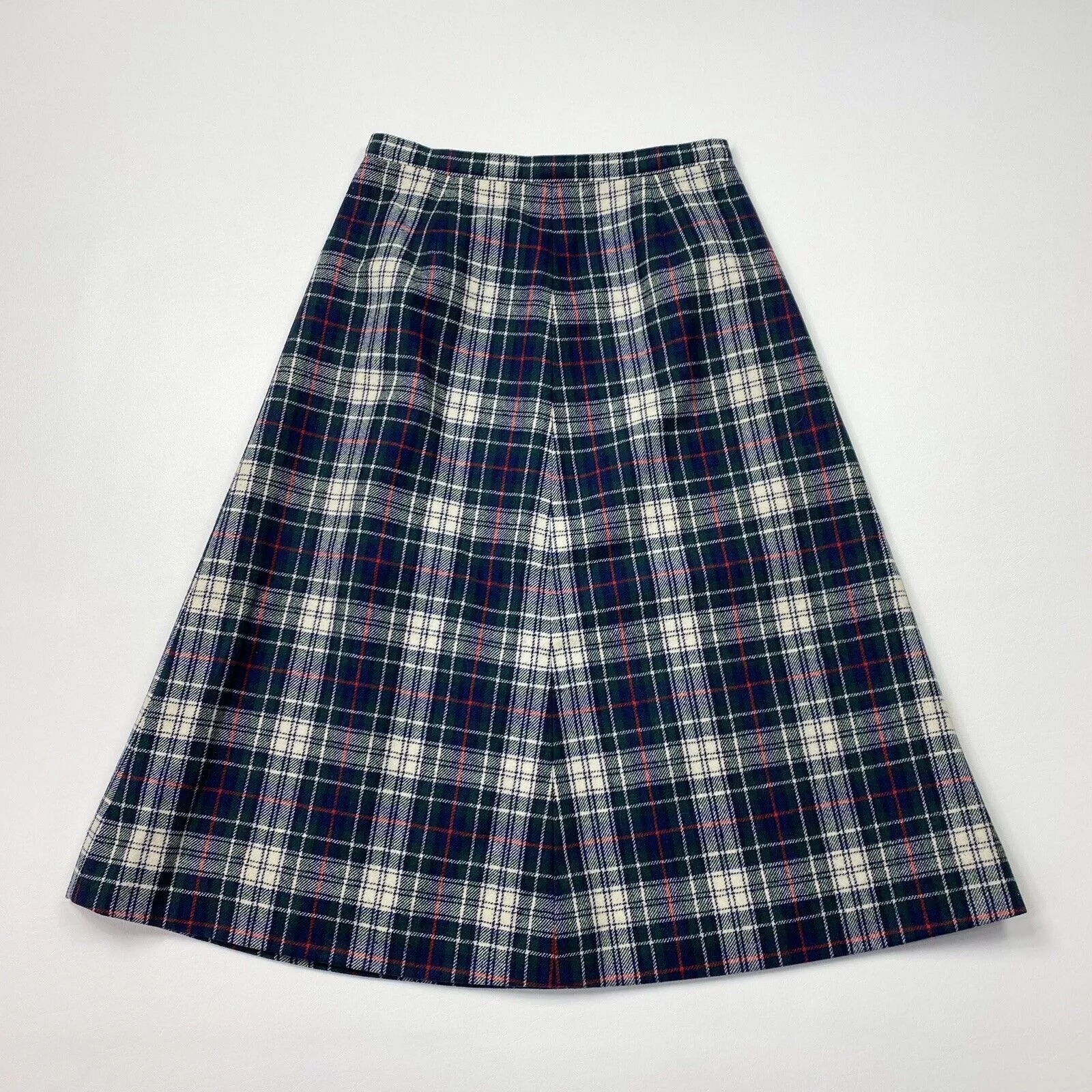 Pendleton Maxi Skirts Women’s Vintage Pendleton 100% Virgin Wool Long Plaid Skirt White