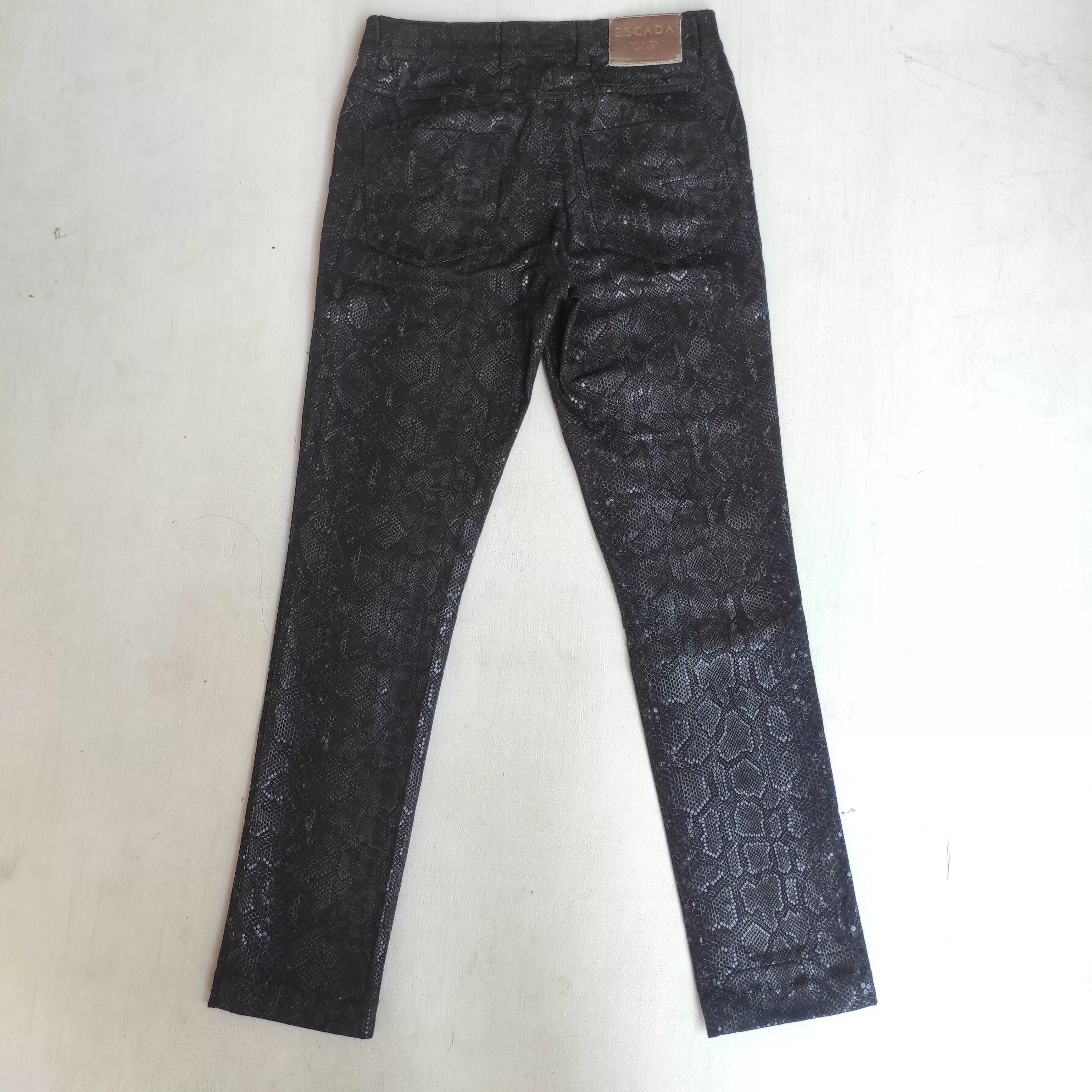 Designer Pants Designer × Escada Escada Python Pants Black Snake Print Sexy Designer