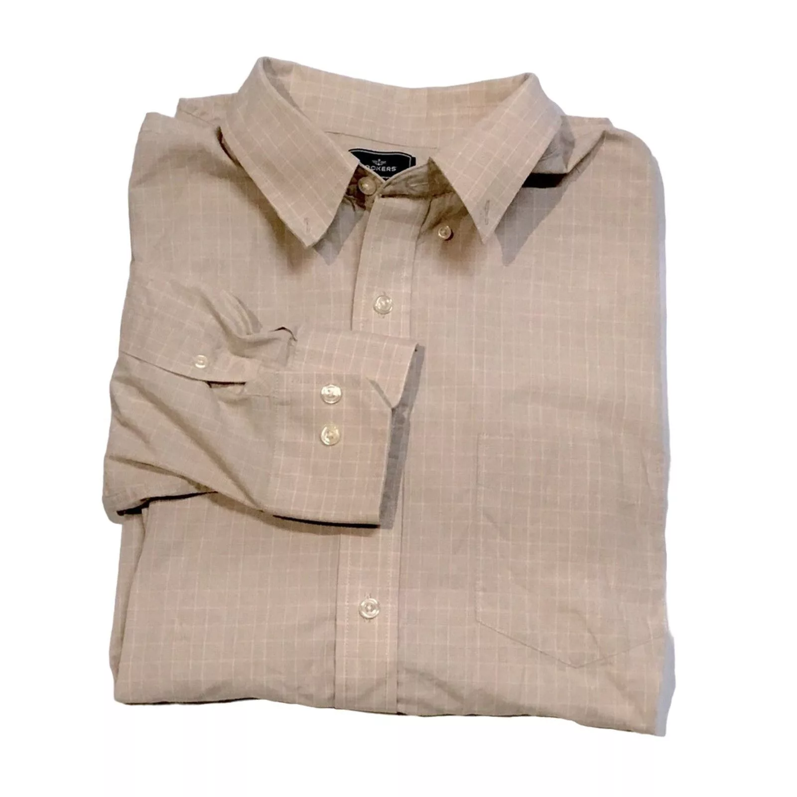 Dockers Shirts Button Ups Dockers Plaid Button Down Mens Shirt White